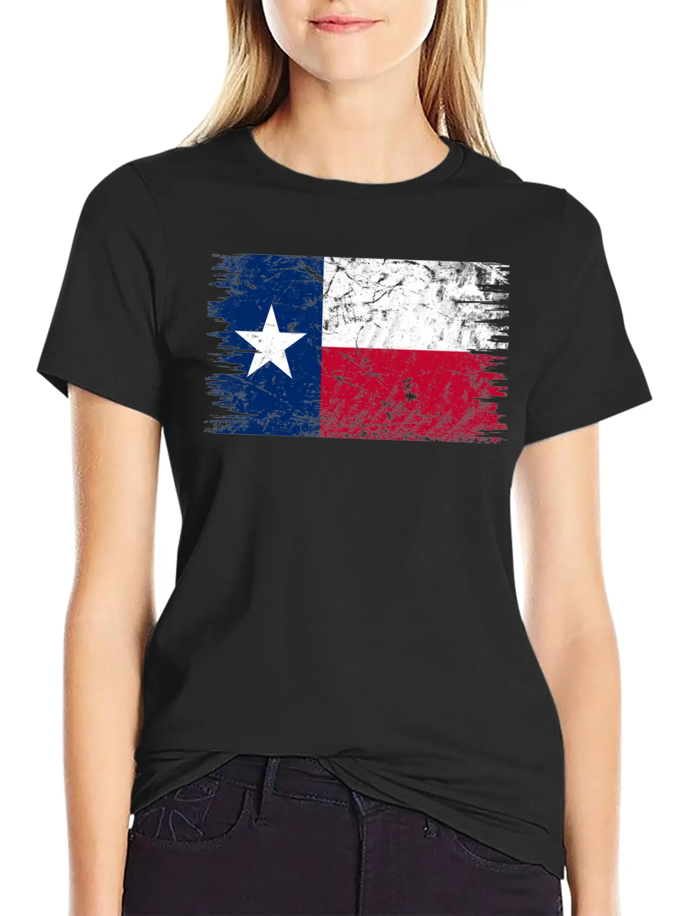 Texas Distressed State Flag Modern Fit Casual T-Shirt – Clean And Versatile Design