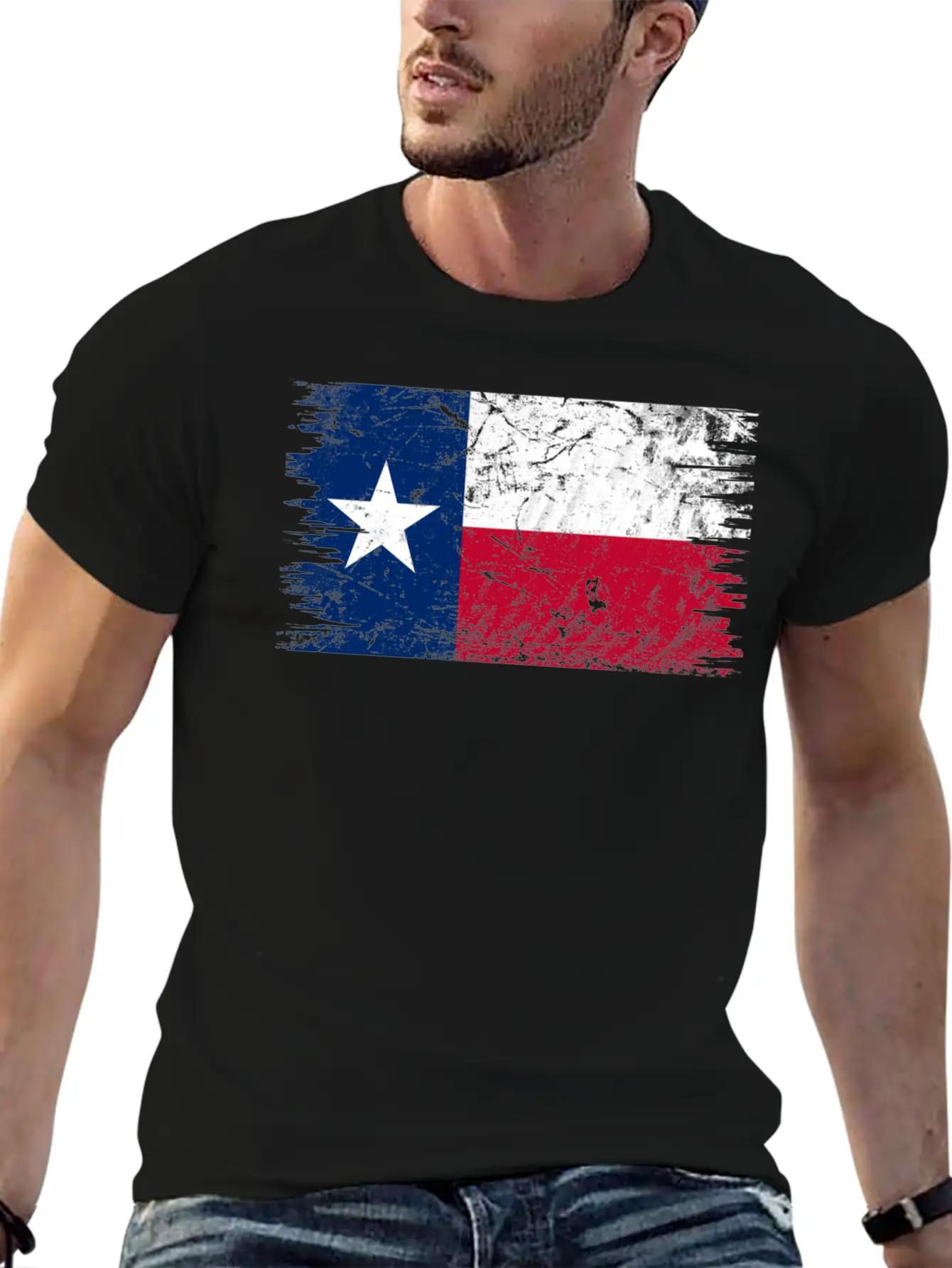 Texas Distressed State Flag Modern Fit Casual T-Shirt – Clean And Versatile Design