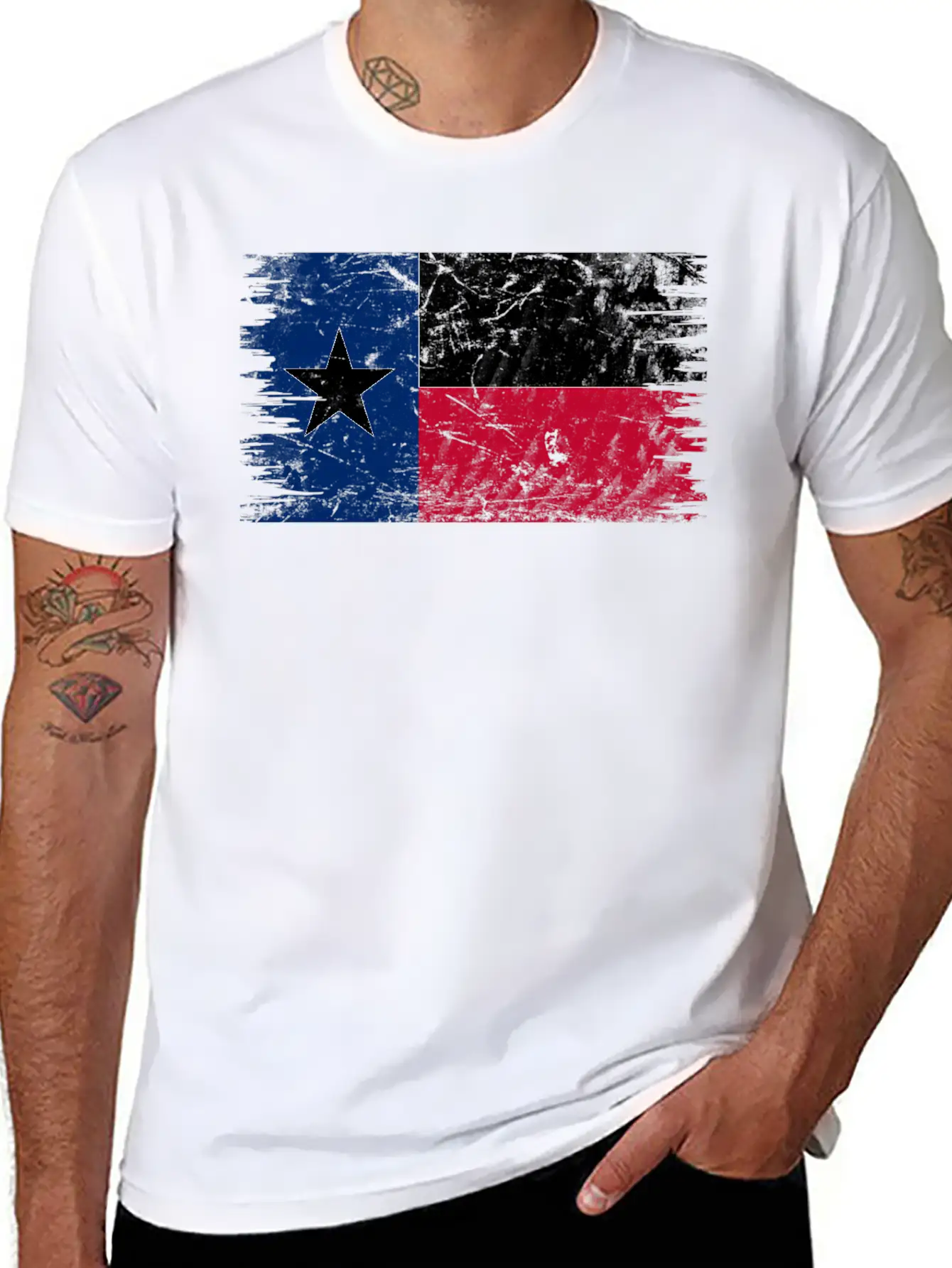 Texas Distressed State Flag Modern Fit Casual T-Shirt – Clean And Versatile Design