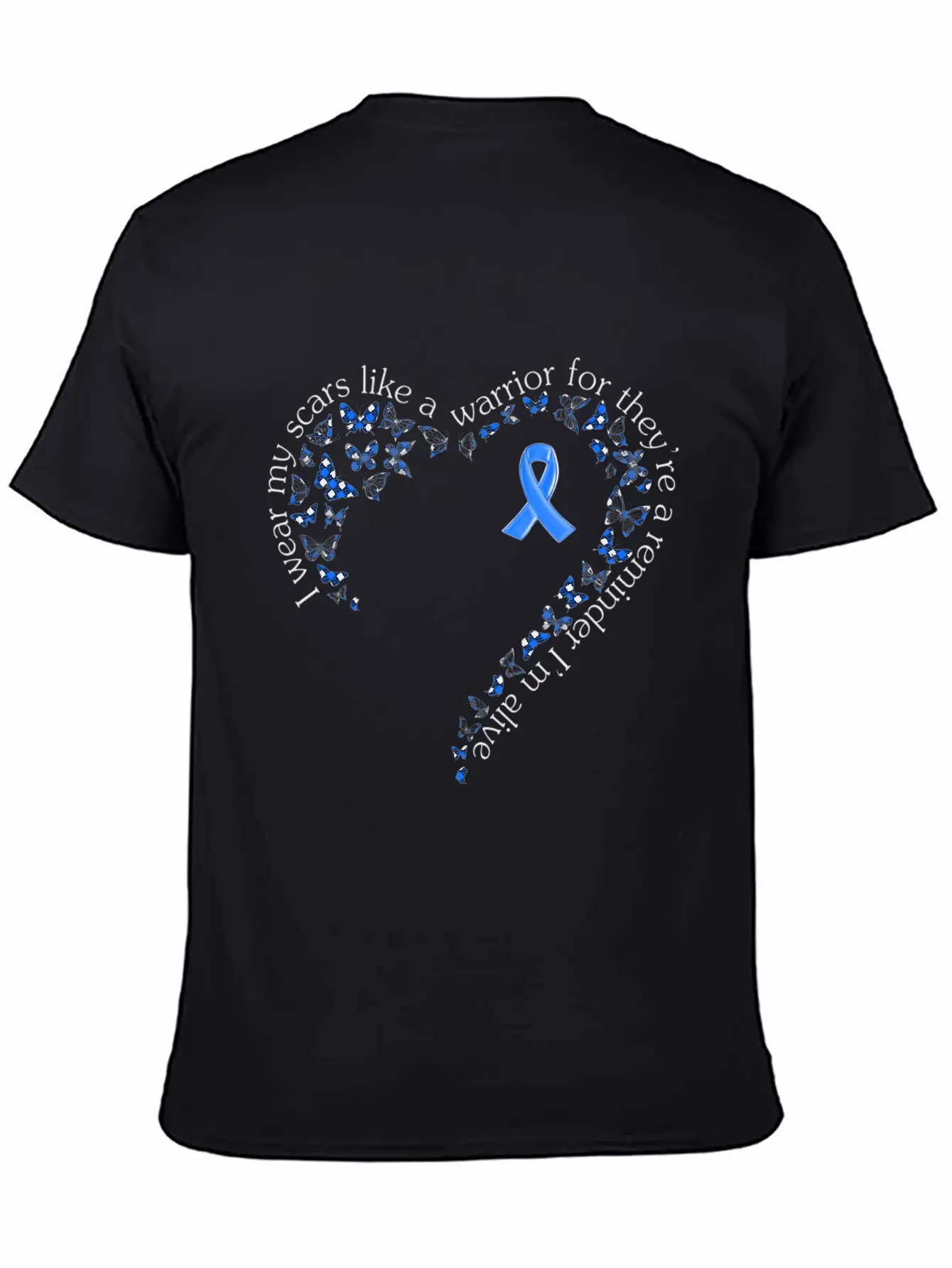 Tg Heart Butterfly Ribbon Colon Cancer Awareness Comfortable Minimalist Graphic Tee – Summer Style Essential