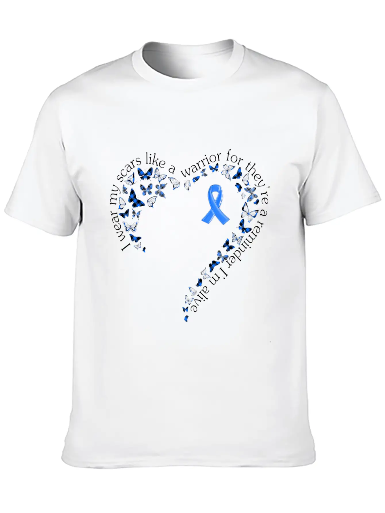 Tg Heart Butterfly Ribbon Colon Cancer Awareness Comfortable Minimalist Graphic Tee – Summer Style Essential