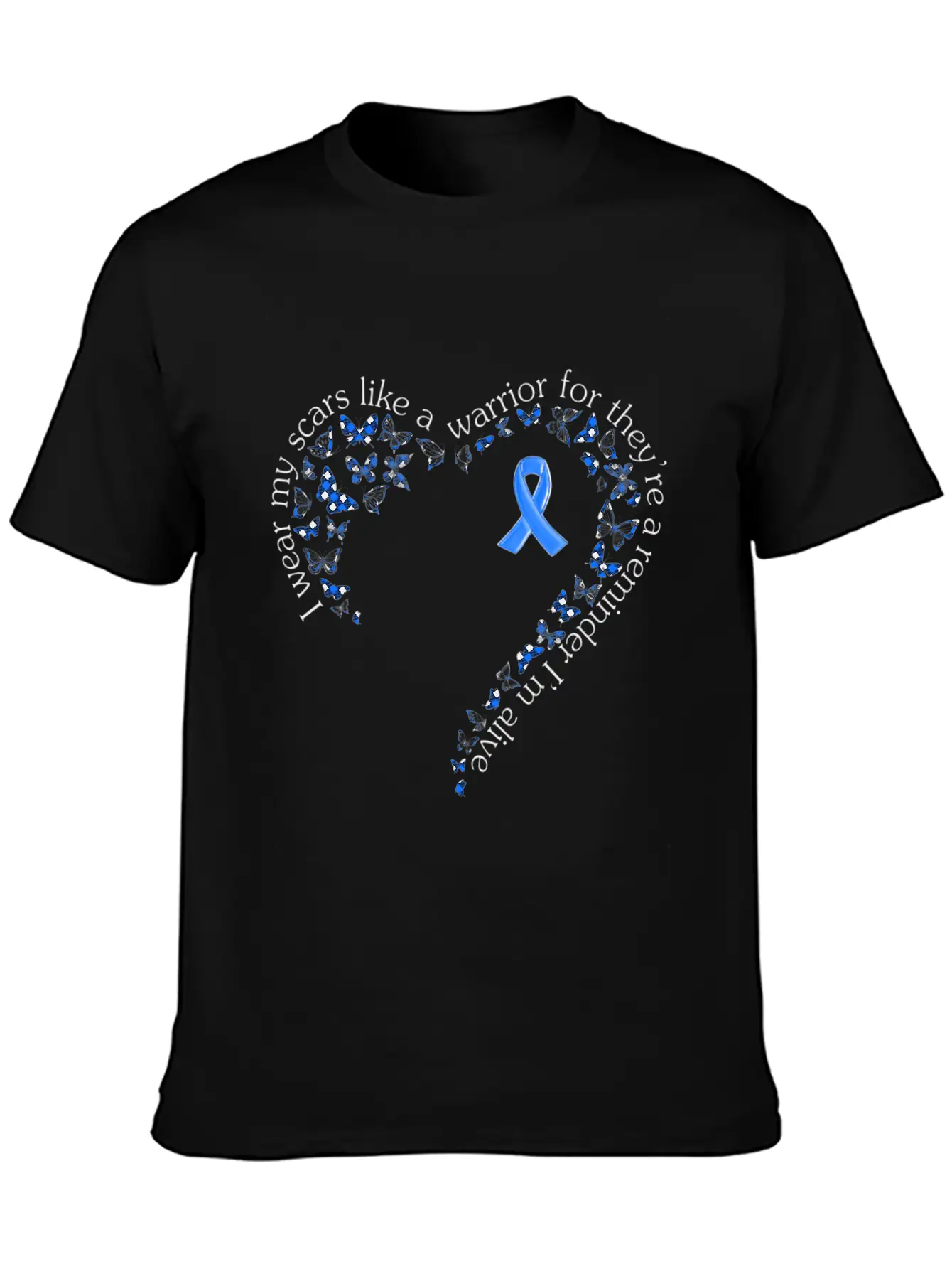 Tg Heart Butterfly Ribbon Colon Cancer Awareness Comfortable Minimalist Graphic Tee – Summer Style Essential