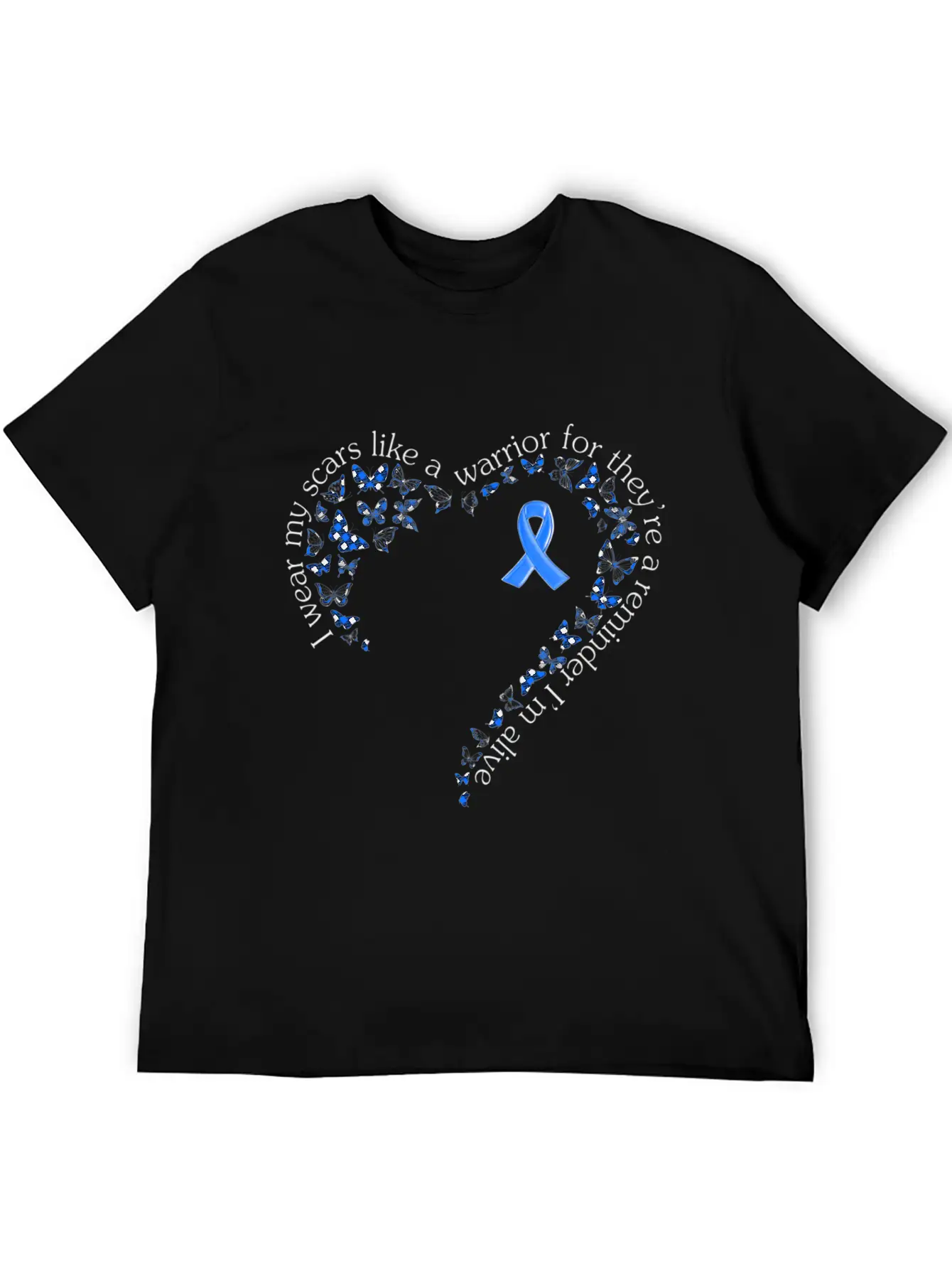 Tg Heart Butterfly Ribbon Colon Cancer Awareness Comfortable Minimalist Graphic Tee – Summer Style Essential