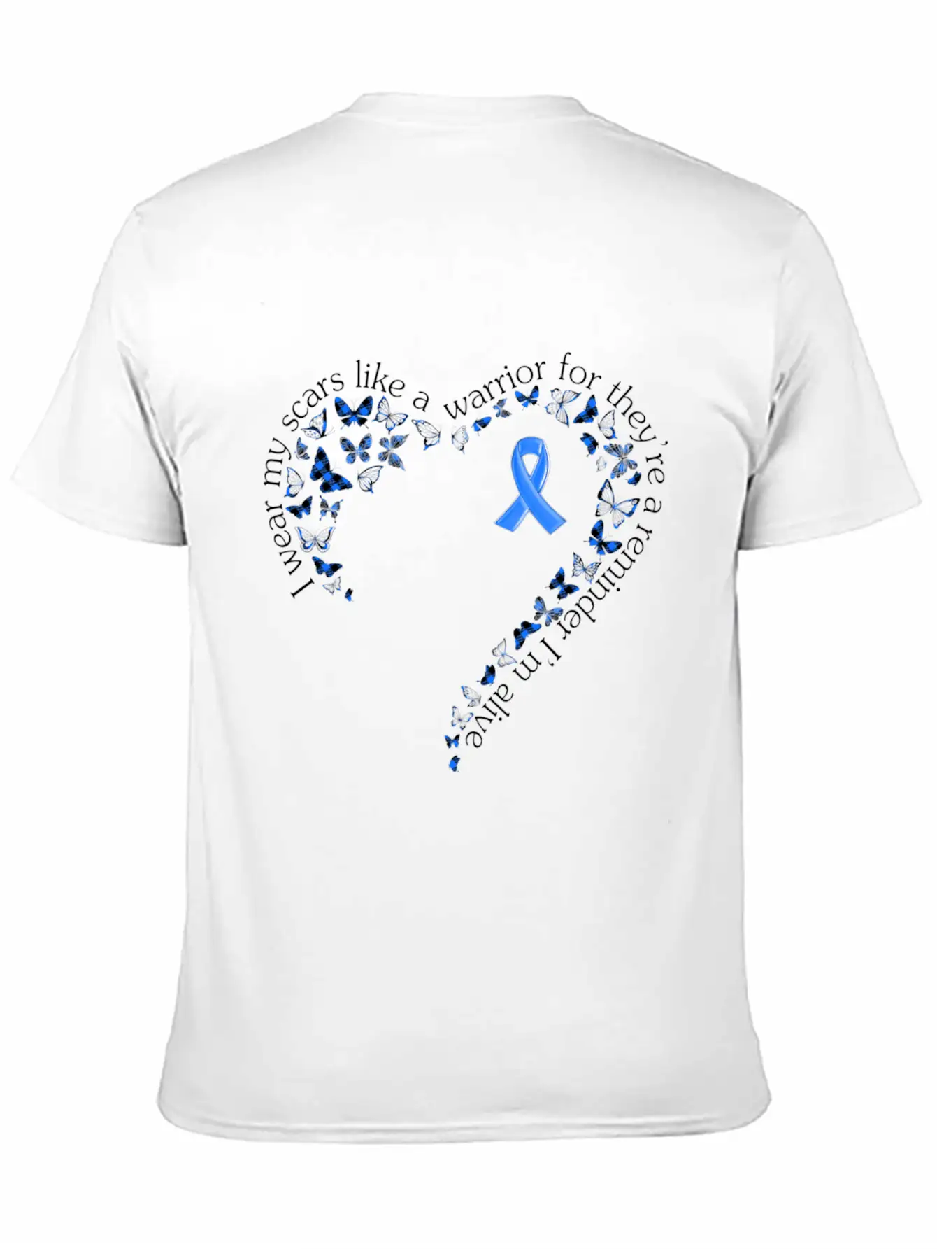 Tg Heart Butterfly Ribbon Colon Cancer Awareness Comfortable Minimalist Graphic Tee – Summer Style Essential