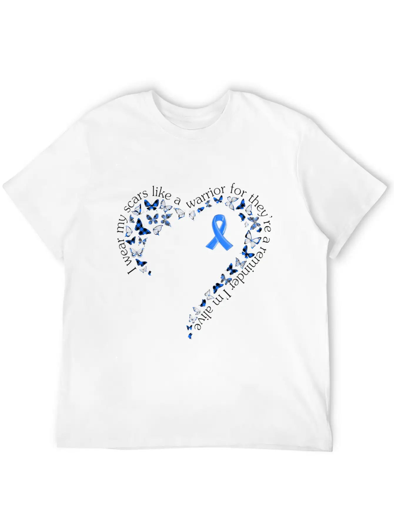 Tg Heart Butterfly Ribbon Colon Cancer Awareness Comfortable Minimalist Graphic Tee – Summer Style Essential