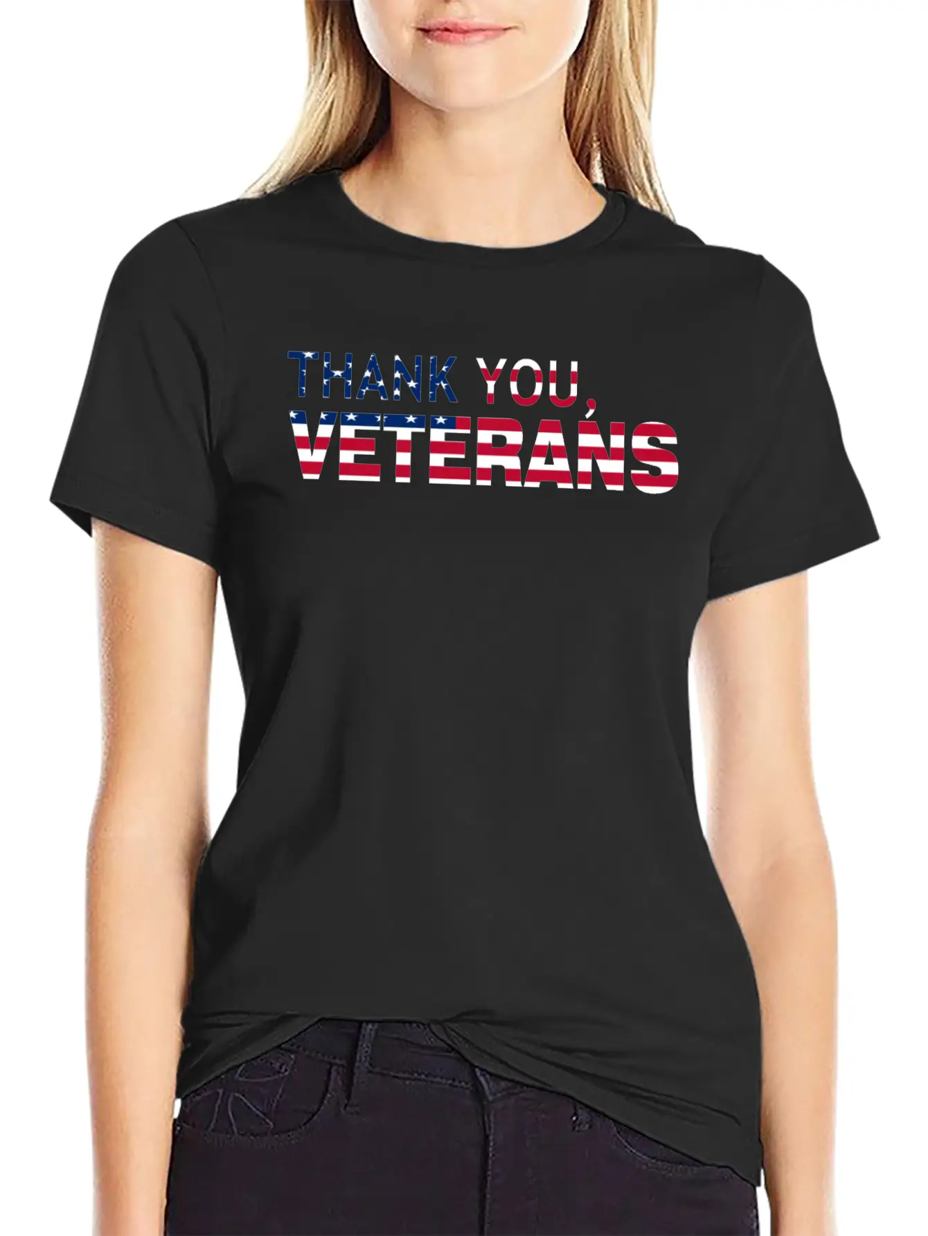 Thank You Veterans USA Flag Soft Cotton Short Sleeve Tee – Unisex Wardrobe Staple