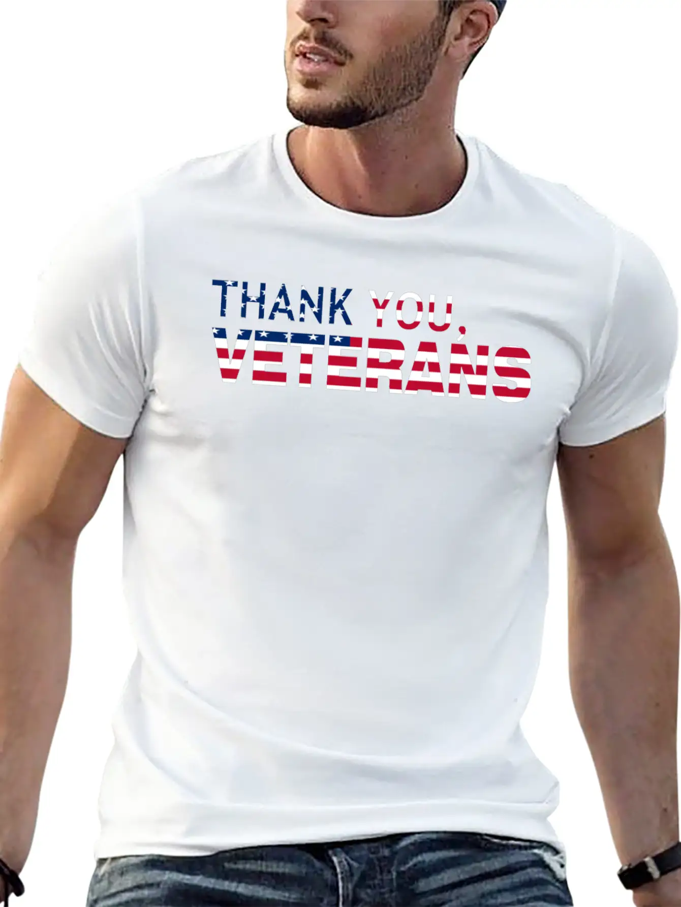 Thank You Veterans USA Flag Soft Cotton Short Sleeve Tee – Unisex Wardrobe Staple