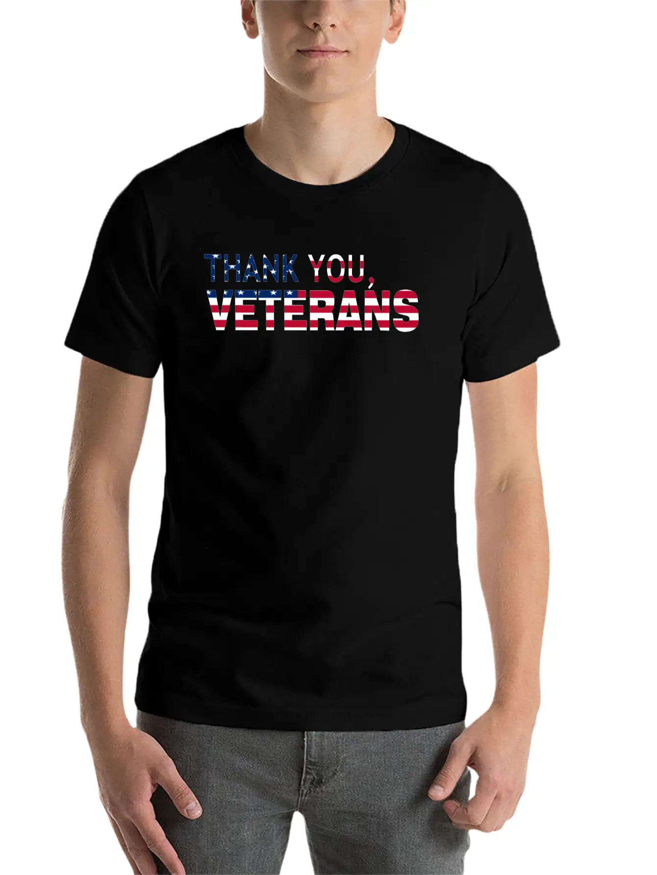 Thank You Veterans USA Flag Soft Cotton Short Sleeve Tee – Unisex Wardrobe Staple