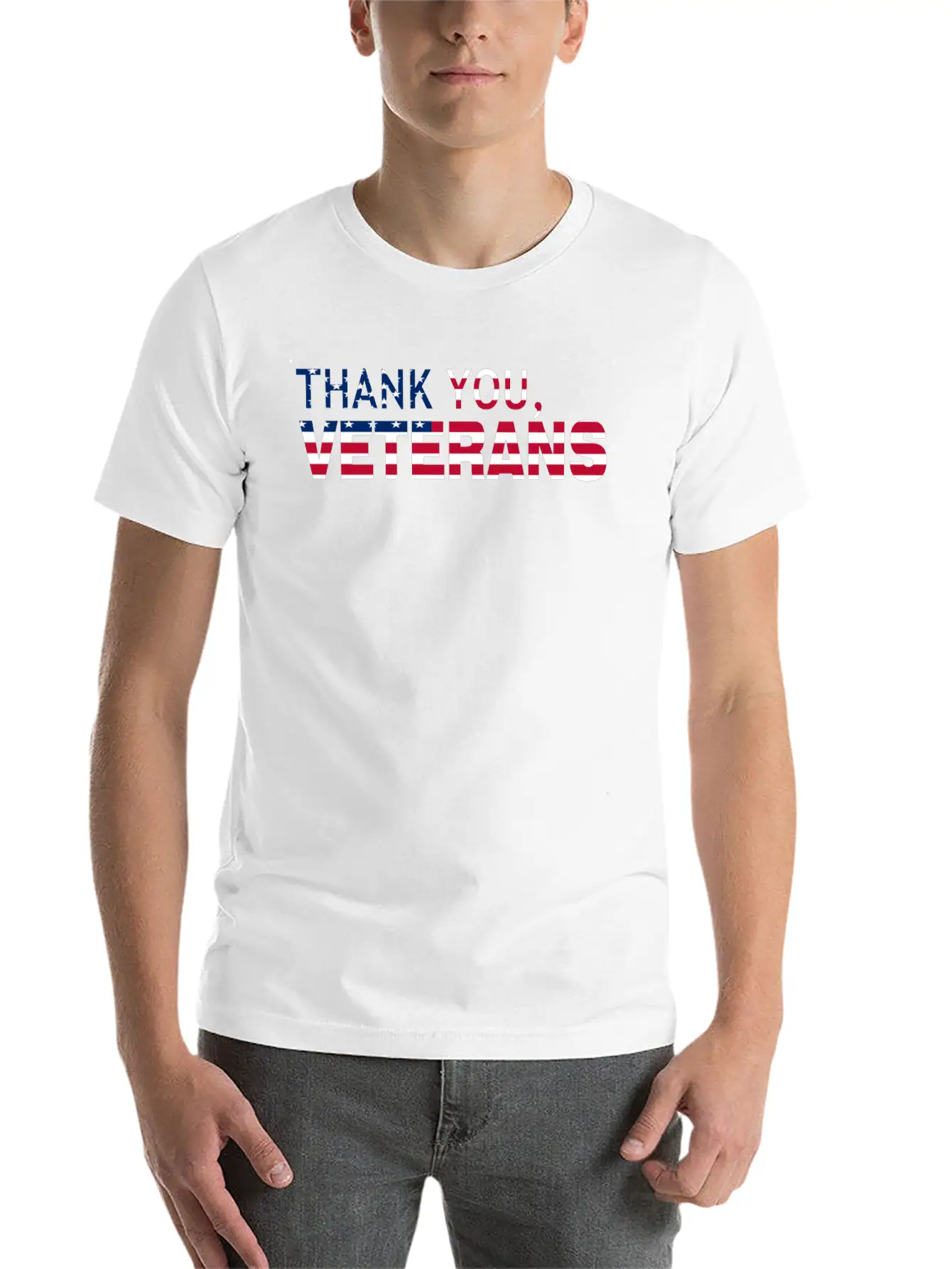 Thank You Veterans USA Flag Soft Cotton Short Sleeve Tee – Unisex Wardrobe Staple