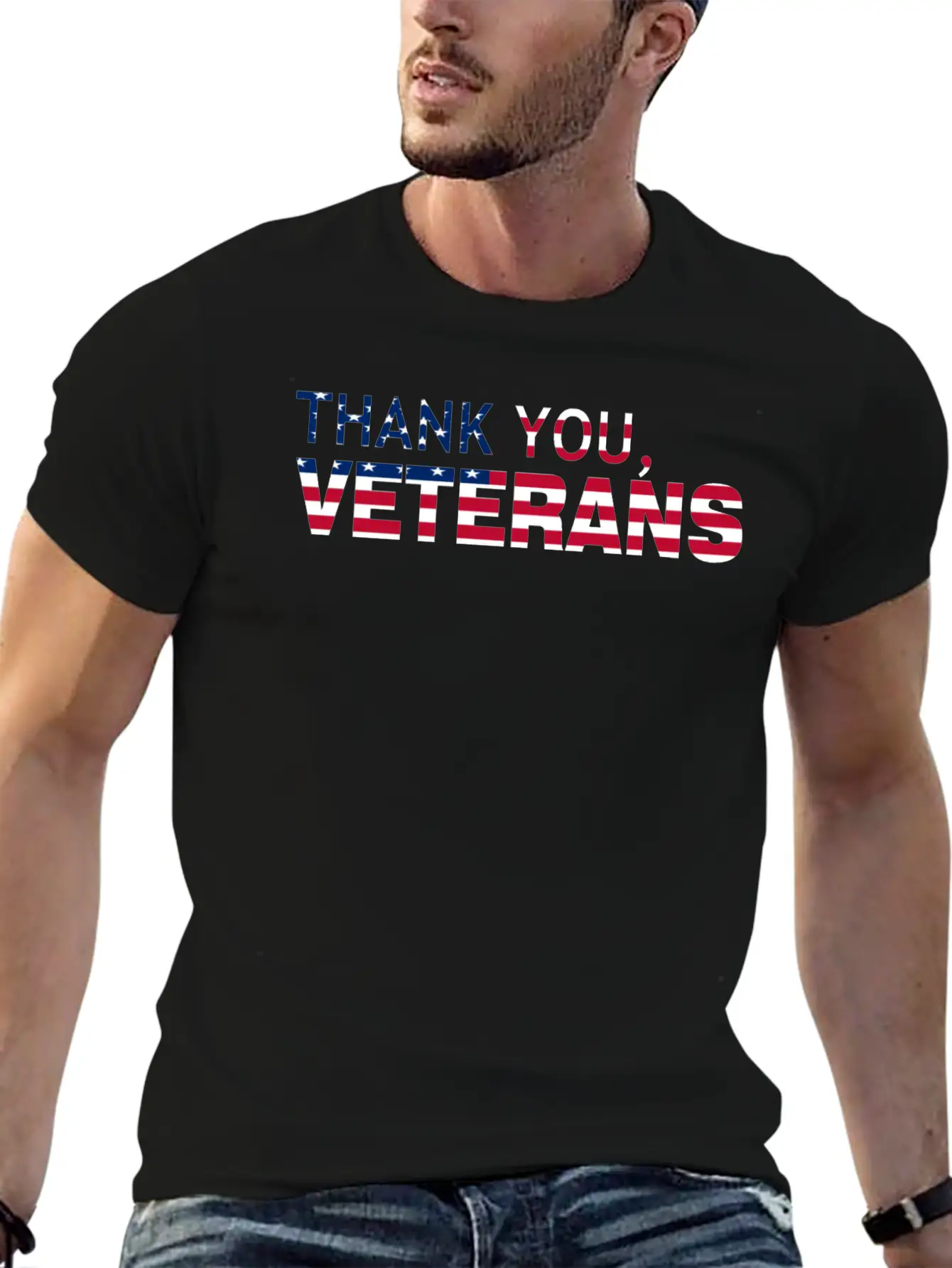 Thank You Veterans USA Flag Soft Cotton Short Sleeve Tee – Unisex Wardrobe Staple