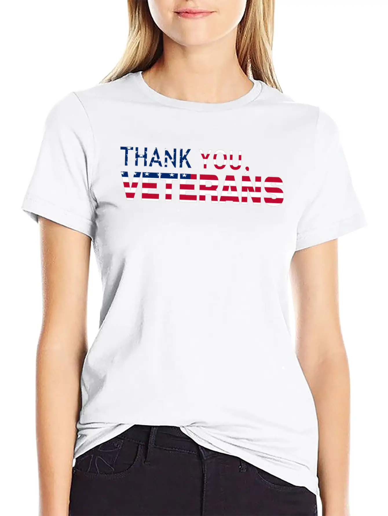 Thank You Veterans USA Flag Soft Cotton Short Sleeve Tee – Unisex Wardrobe Staple