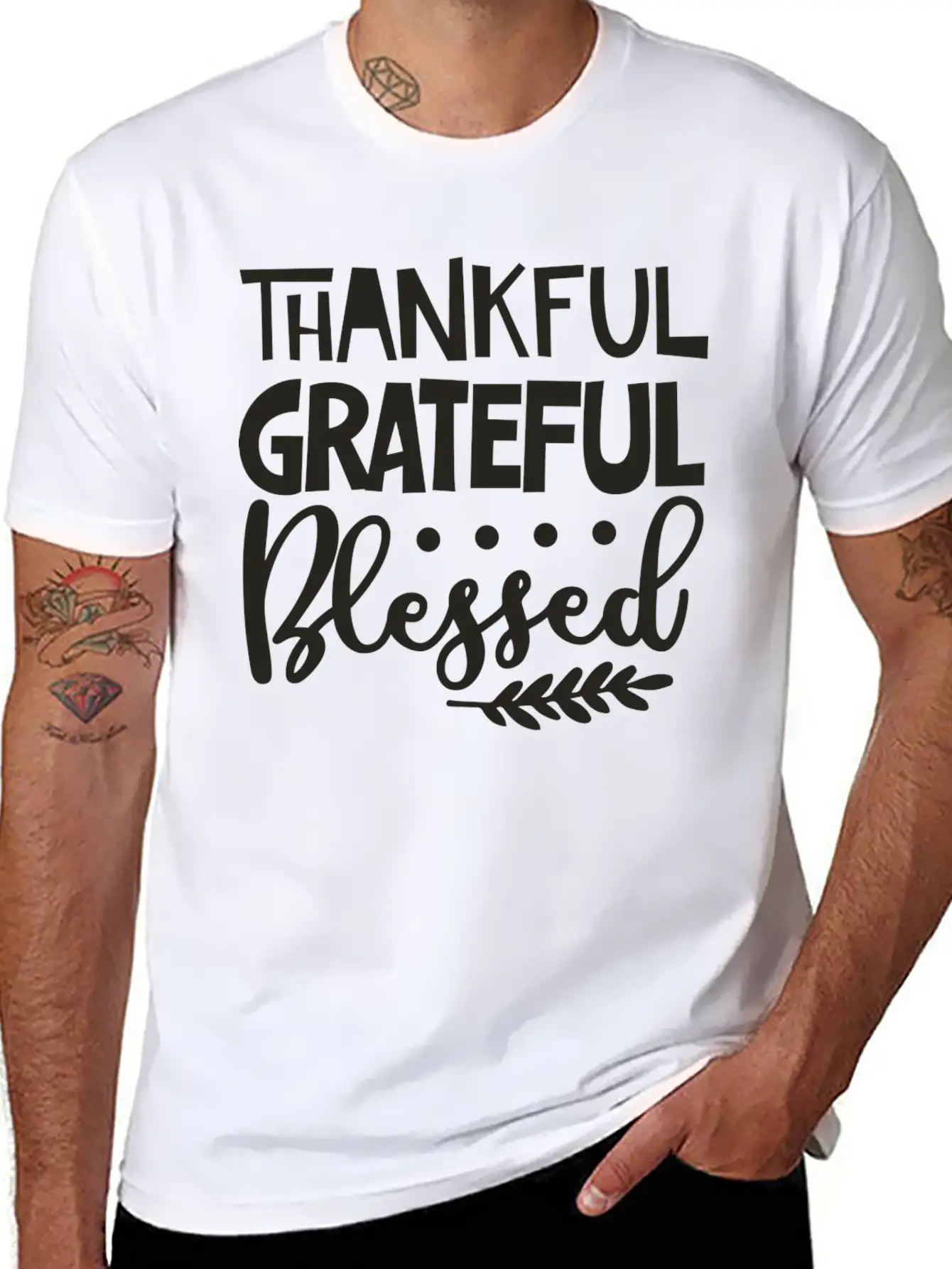 Thankful Grateful Blessed Unisex Casual T-Shirt – Clean Design For Daily Comfort