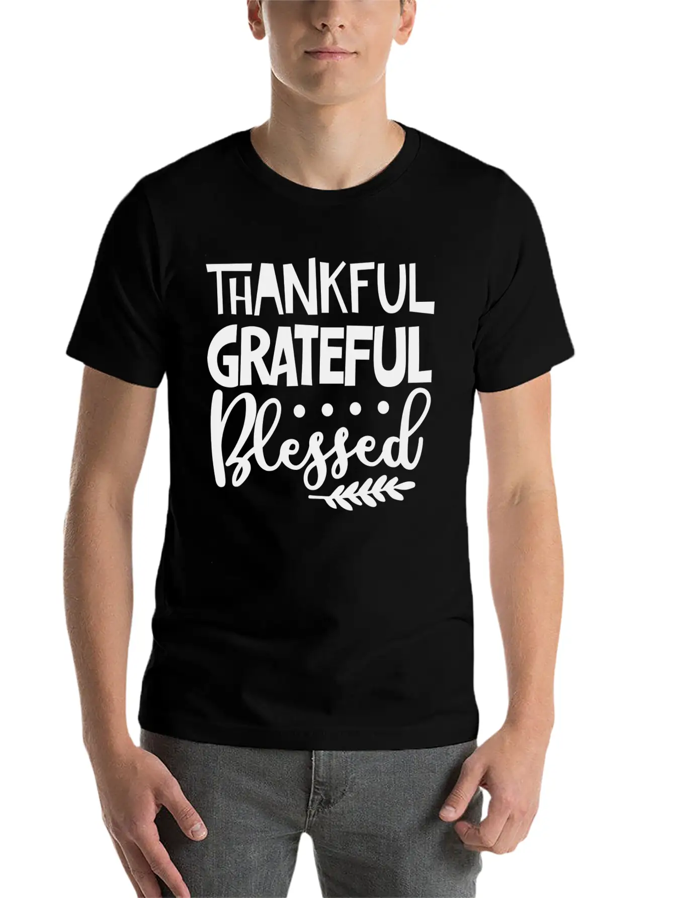 Thankful Grateful Blessed Unisex Casual T-Shirt – Clean Design For Daily Comfort