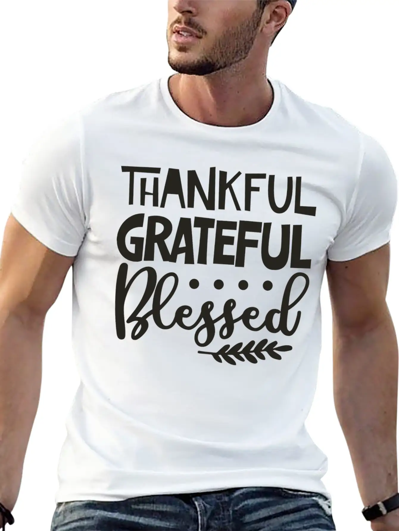 Thankful Grateful Blessed Unisex Casual T-Shirt – Clean Design For Daily Comfort