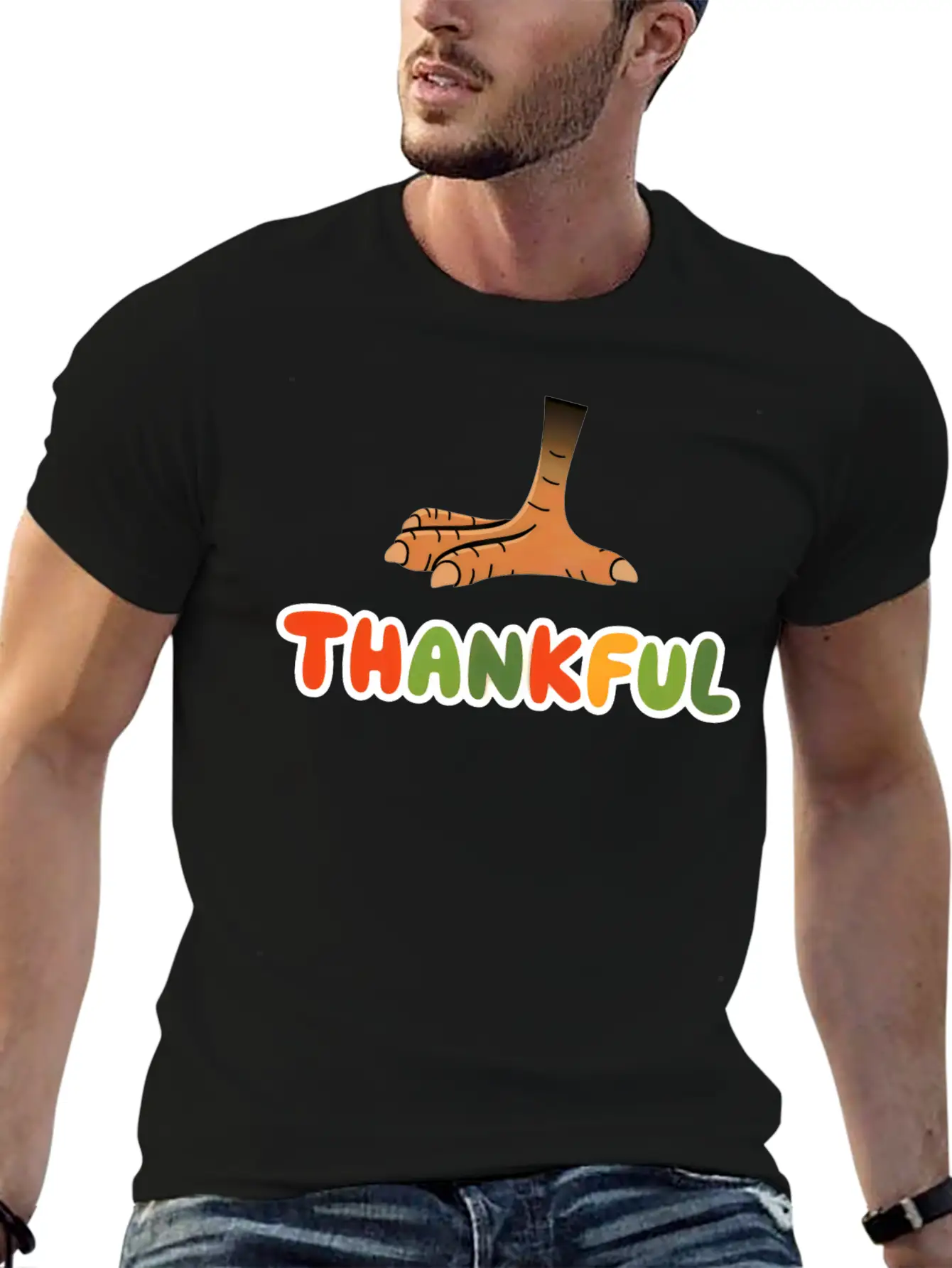Thankful Turkey Lightweight Cotton T-Shirt – Daily Comfort Graphic Shirt