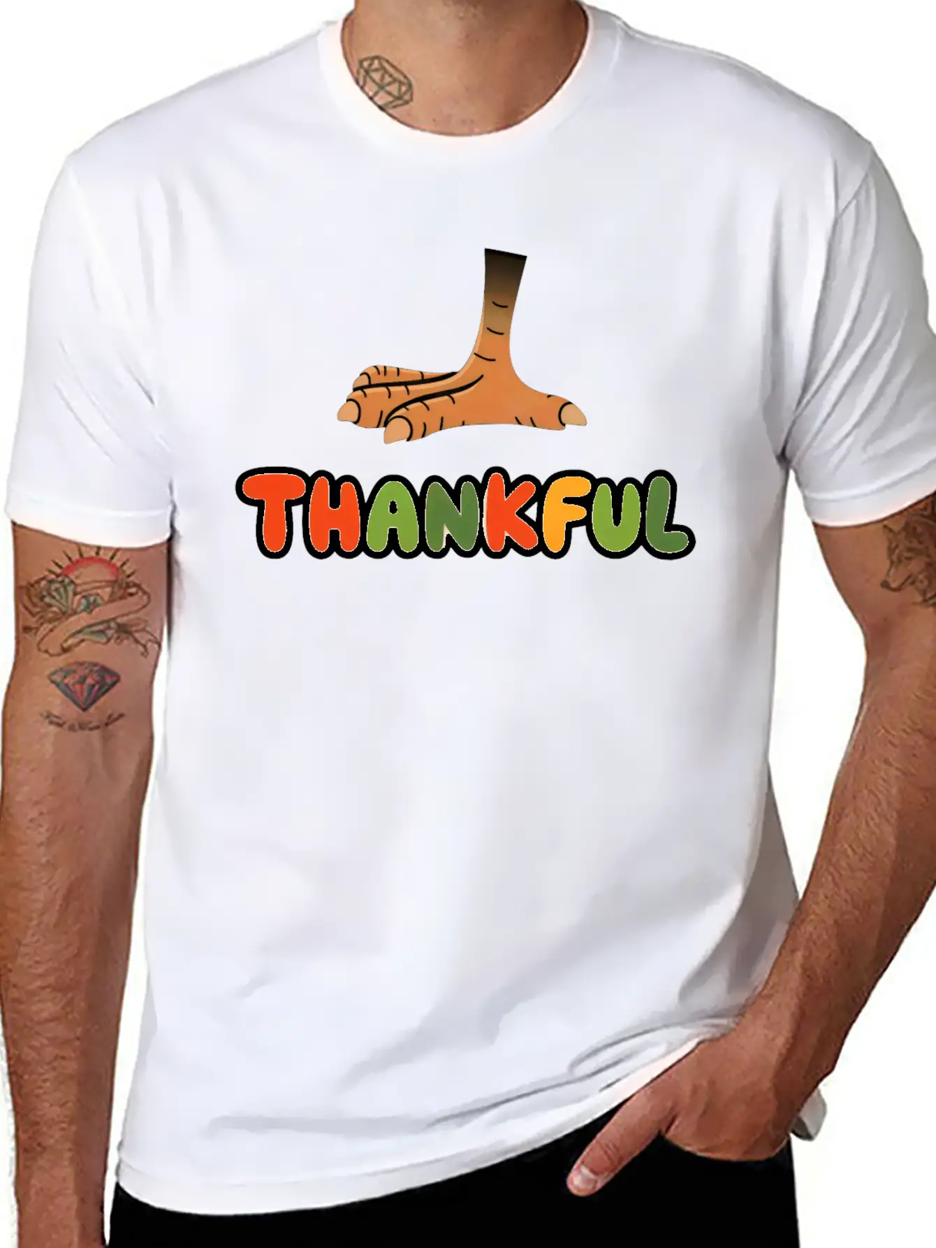 Thankful Turkey Lightweight Cotton T-Shirt – Daily Comfort Graphic Shirt
