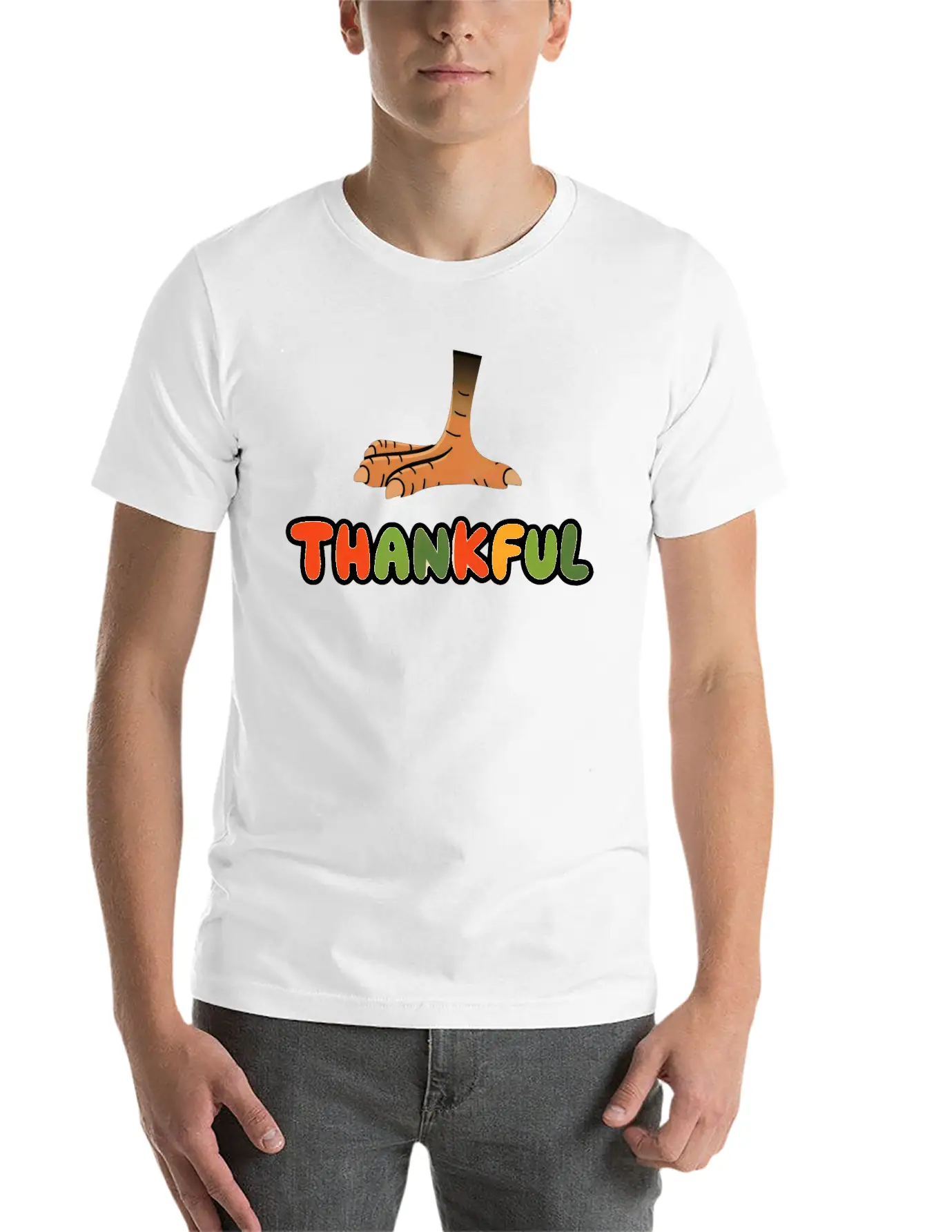 Thankful Turkey Lightweight Cotton T-Shirt – Daily Comfort Graphic Shirt