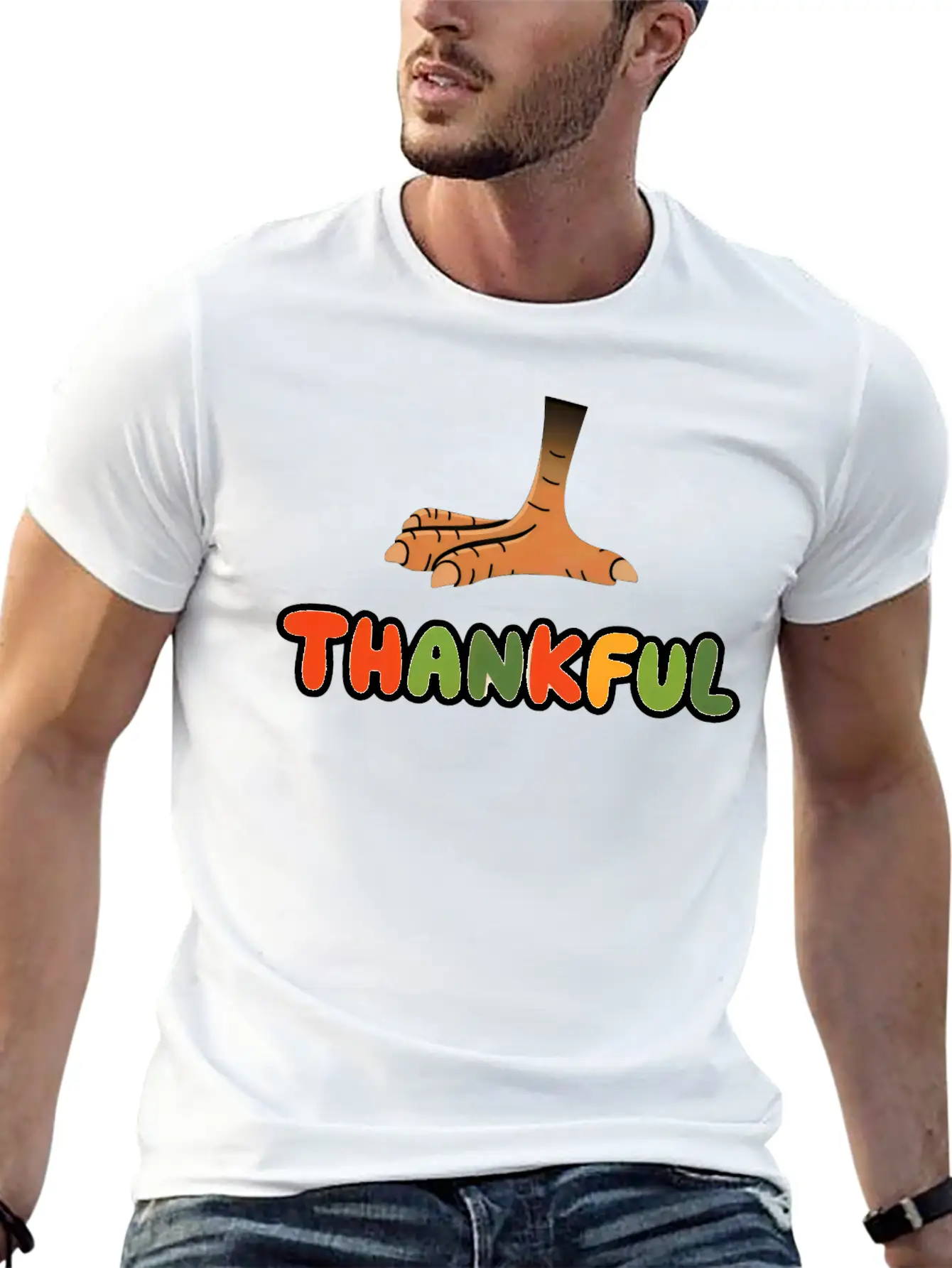 Thankful Turkey Lightweight Cotton T-Shirt – Daily Comfort Graphic Shirt