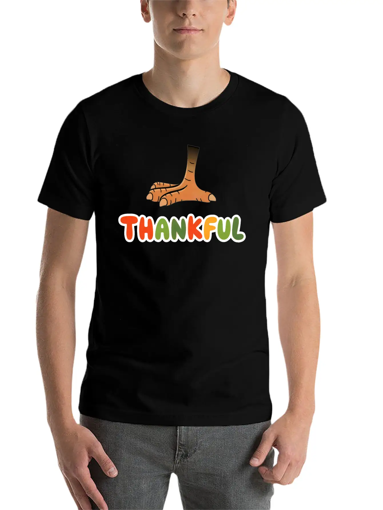Thankful Turkey Lightweight Cotton T-Shirt – Daily Comfort Graphic Shirt
