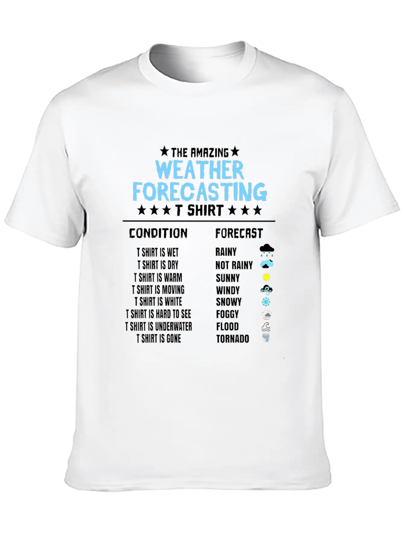The Amazing Weather Forecasting T Shirt Basic Graphic T-Shirt – Daily Comfort In Soft Cotton
