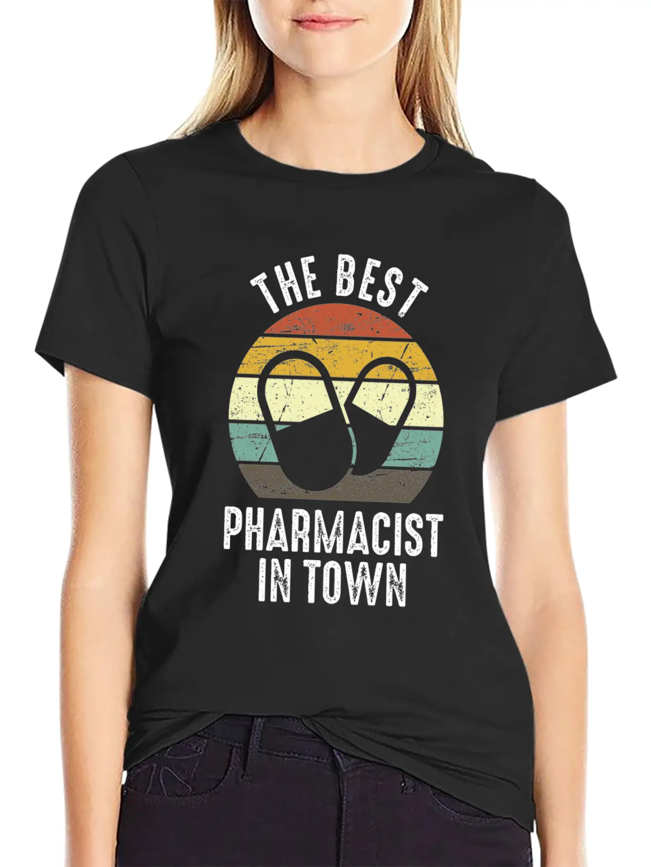 The Best Pharmacist In Town Vintage Pharmacy Modern Fit Casual T-Shirt – Clean And Versatile Design