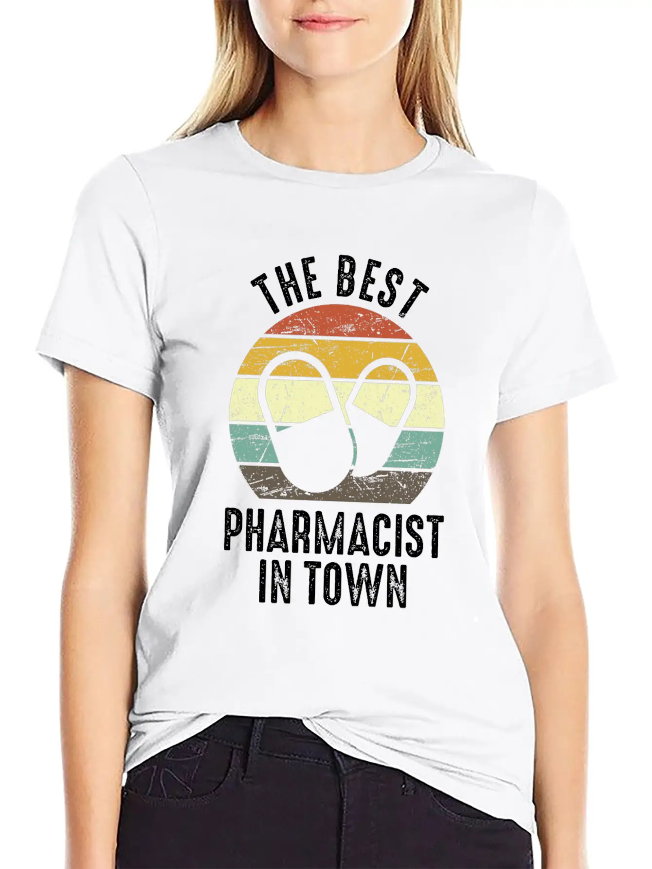 The Best Pharmacist In Town Vintage Pharmacy Modern Fit Casual T-Shirt – Clean And Versatile Design