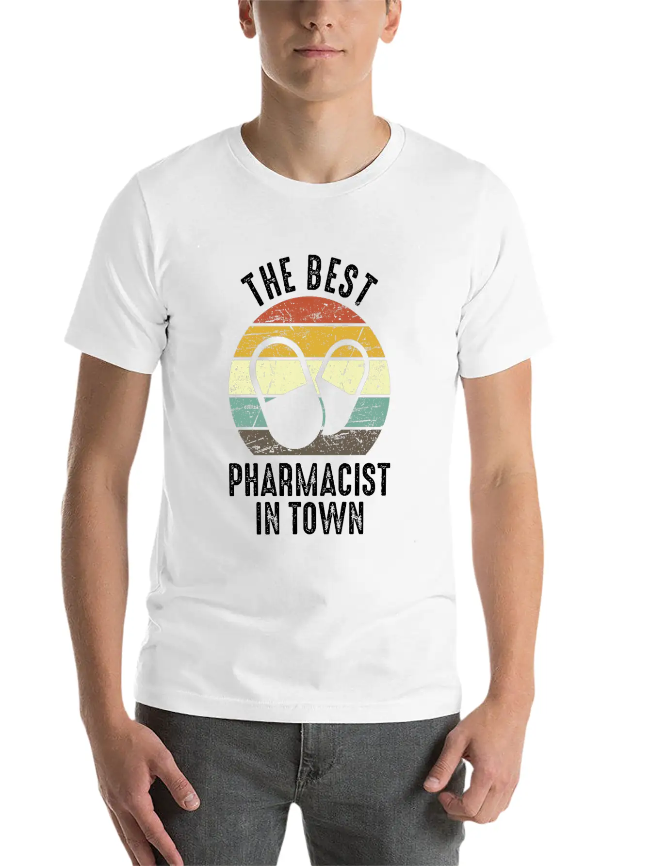 The Best Pharmacist In Town Vintage Pharmacy Modern Fit Casual T-Shirt – Clean And Versatile Design