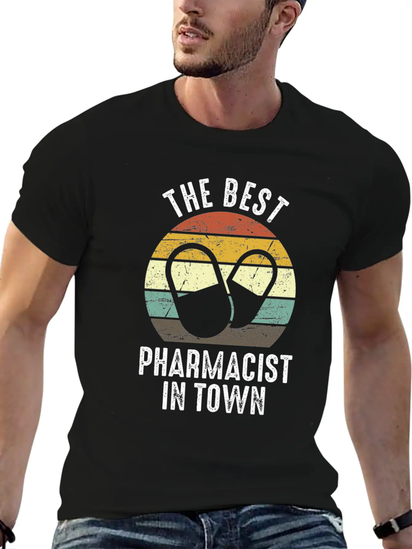 The Best Pharmacist In Town Vintage Pharmacy Modern Fit Casual T-Shirt – Clean And Versatile Design