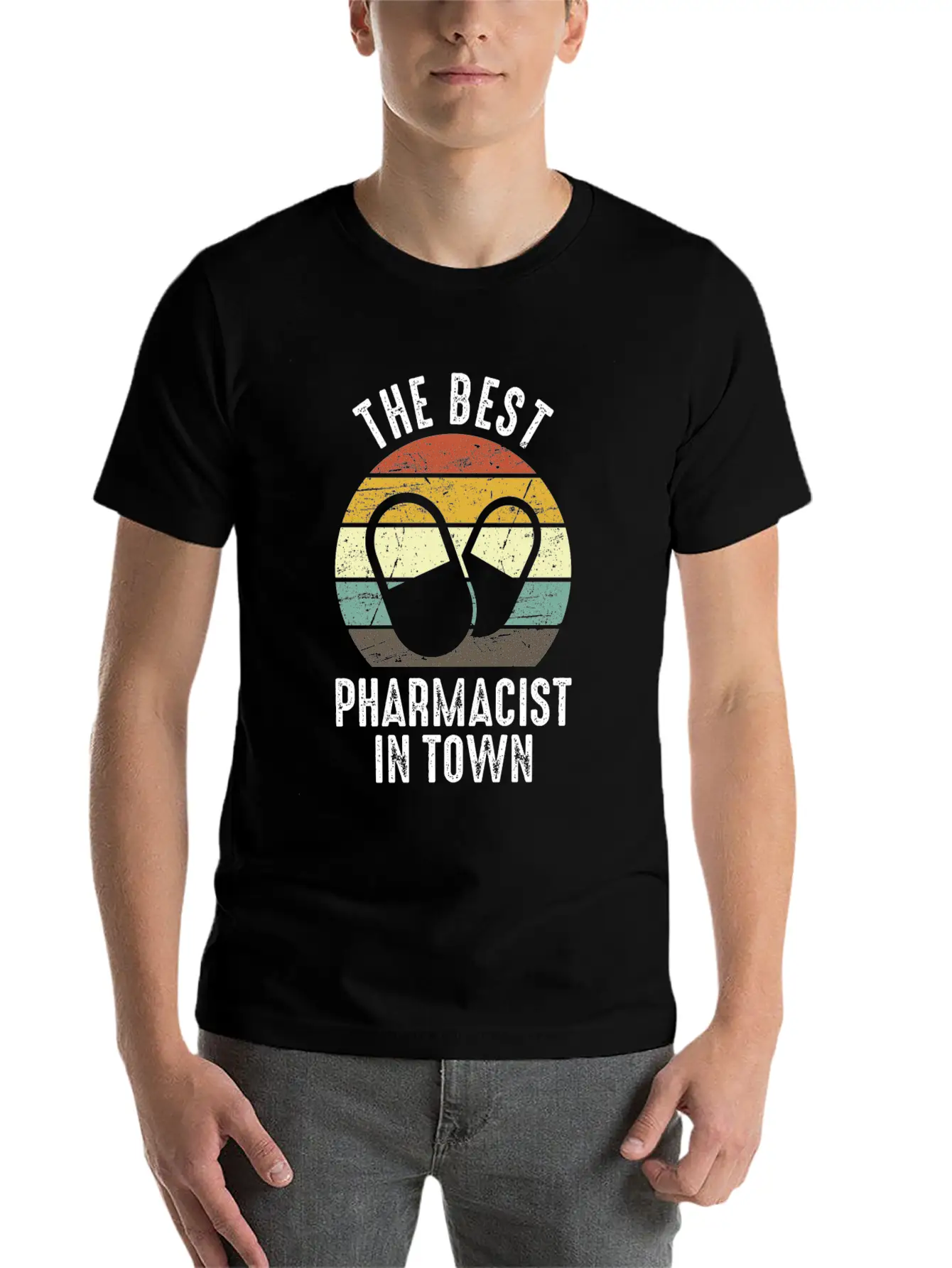 The Best Pharmacist In Town Vintage Pharmacy Modern Fit Casual T-Shirt – Clean And Versatile Design