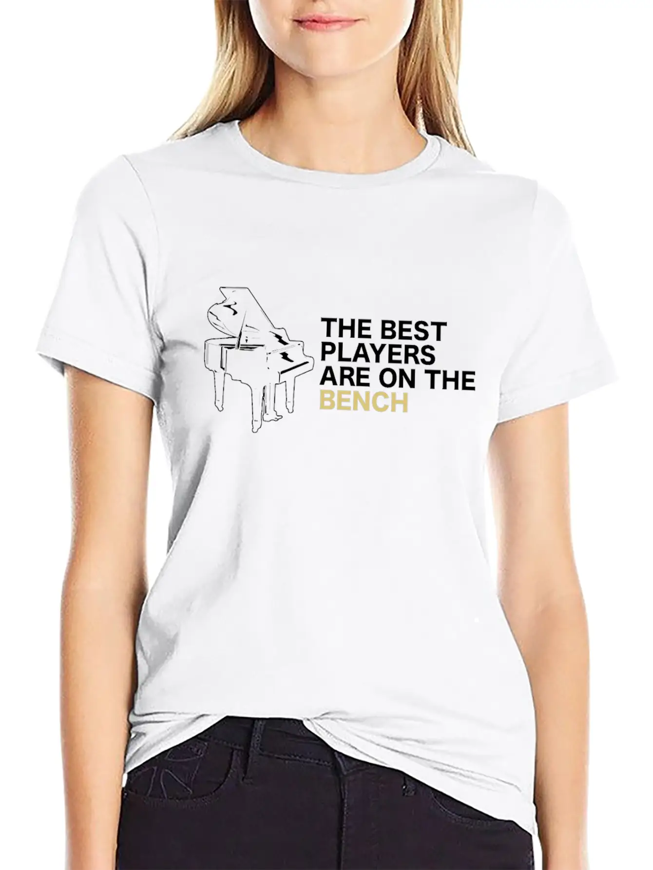 The Best Players Are On The Bench Piano Relaxed Everyday Tee – Lightweight And Durable Cotton