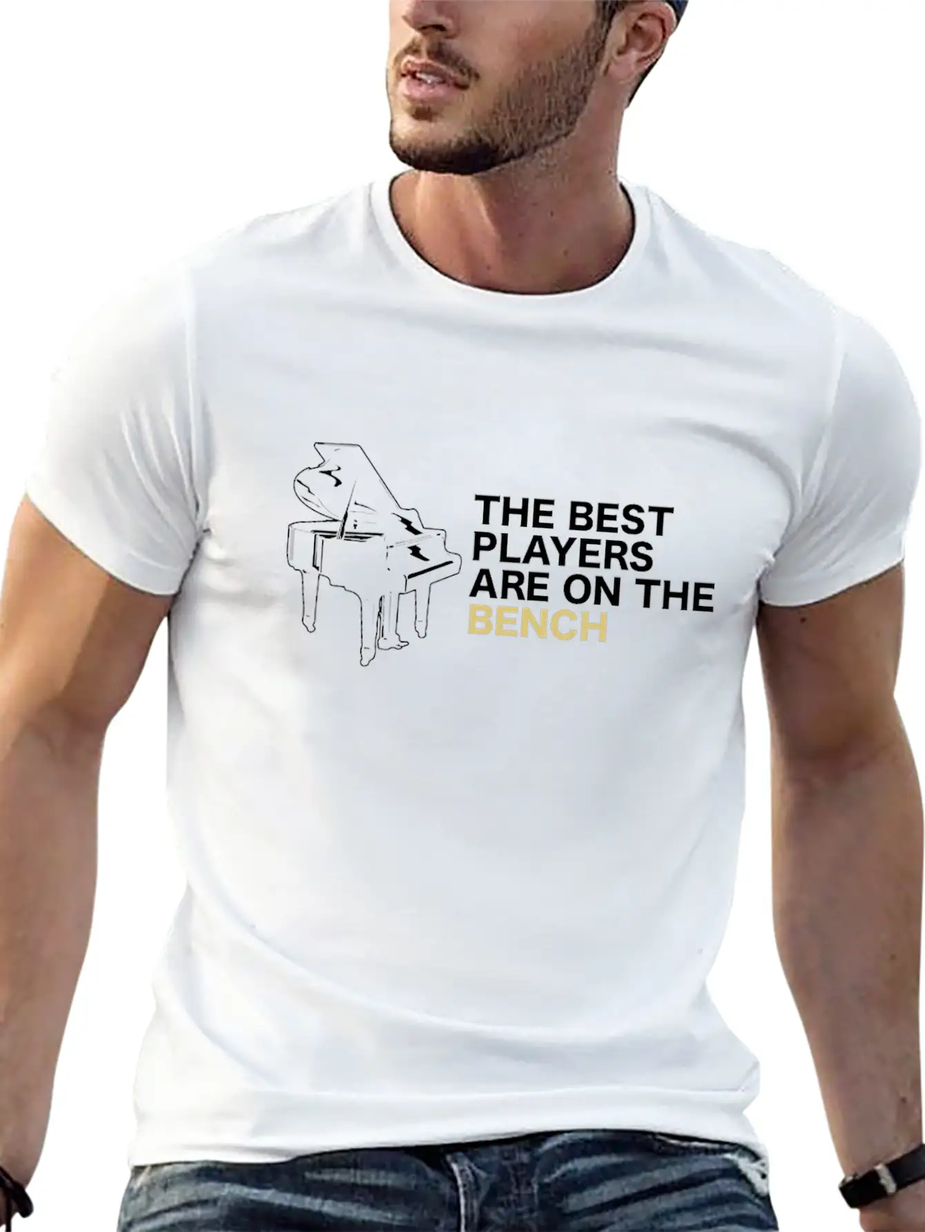 The Best Players Are On The Bench Piano Relaxed Everyday Tee – Lightweight And Durable Cotton