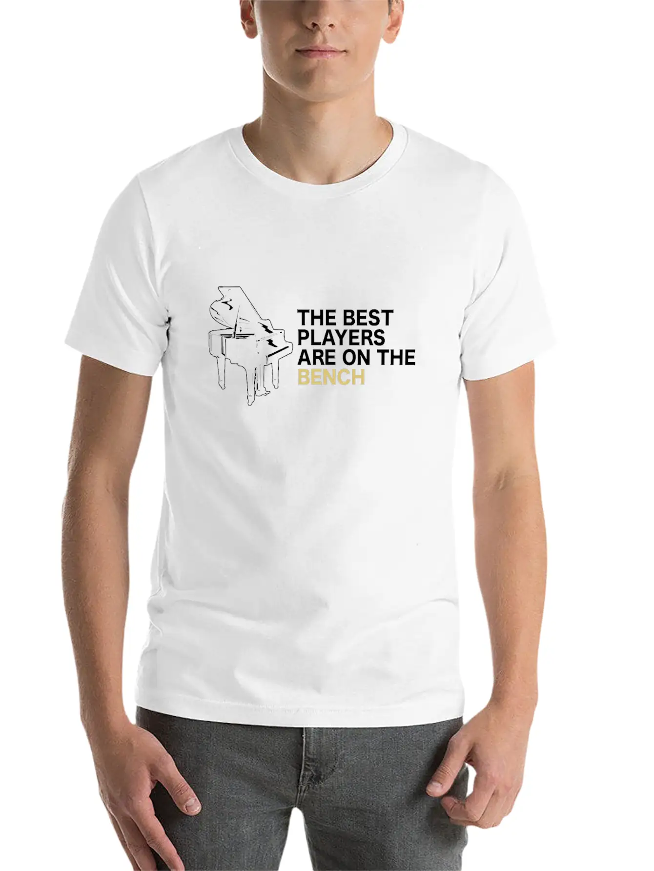 The Best Players Are On The Bench Piano Relaxed Everyday Tee – Lightweight And Durable Cotton
