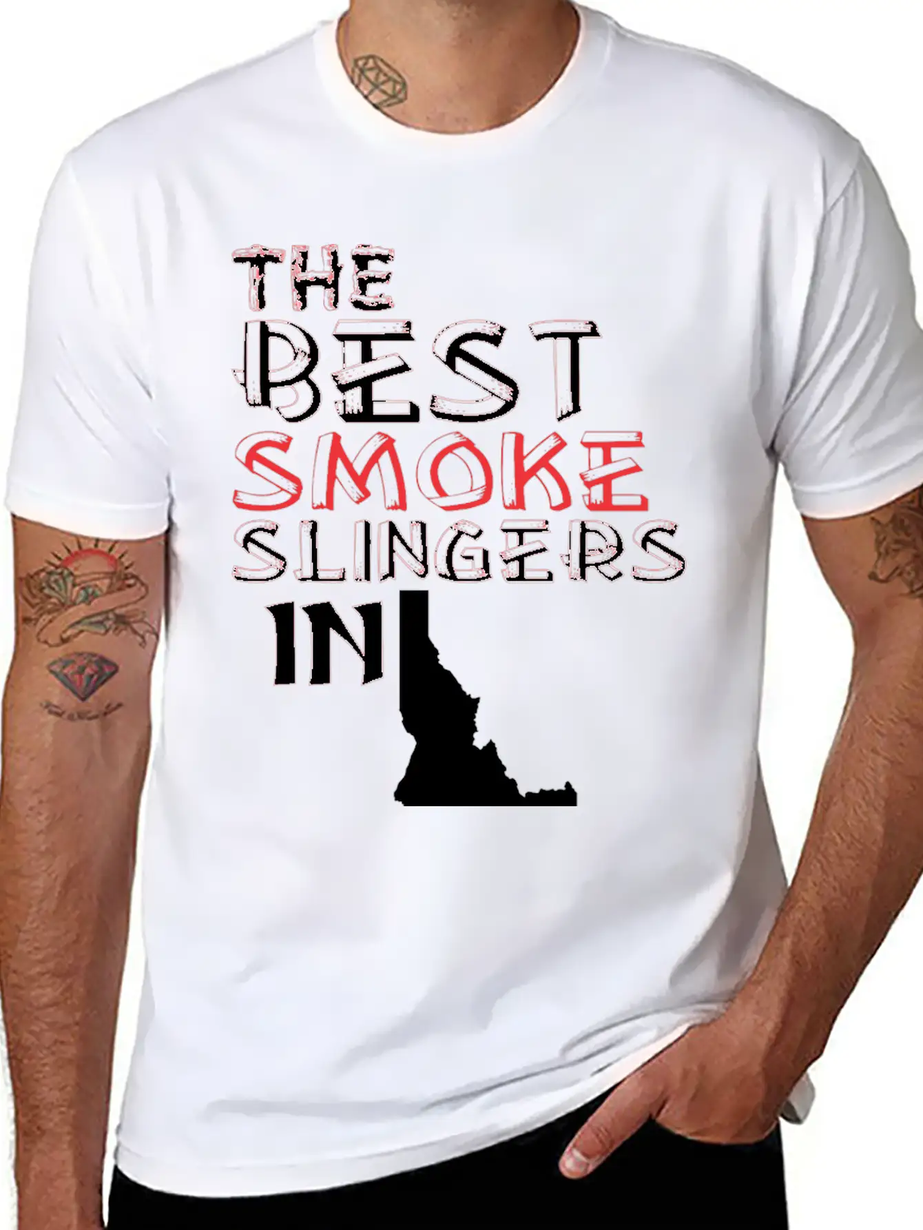 The Best Smoke Slingers In Idaho Barbecue Lightweight Cotton T-Shirt – Daily Comfort Graphic Shirt