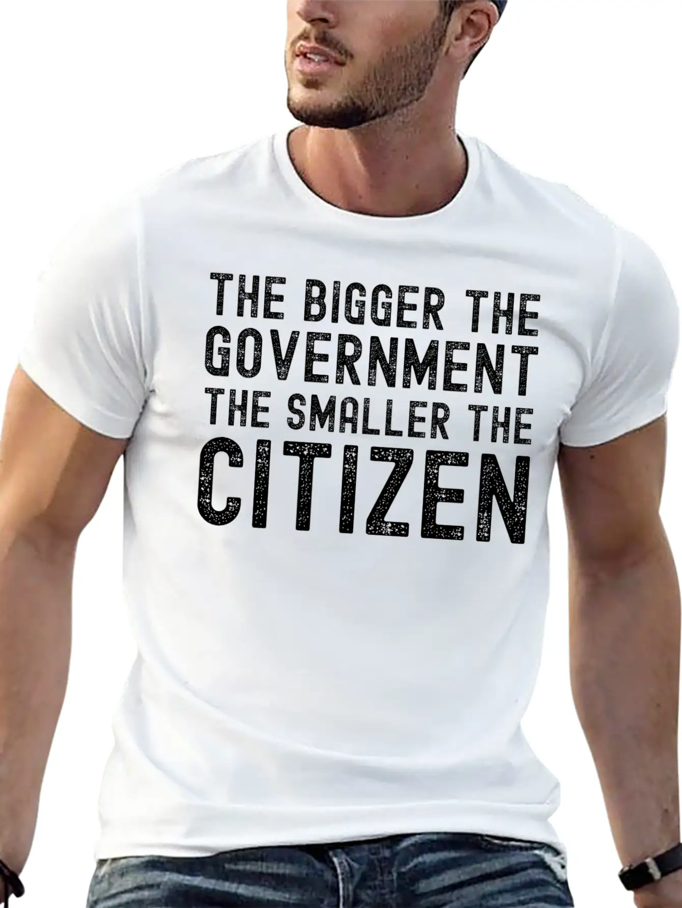 THE BIGGER THE GOVERNMENT THE SMALLER THE CITIZEN Unisex Casual T-Shirt – Clean Design For Daily Comfort