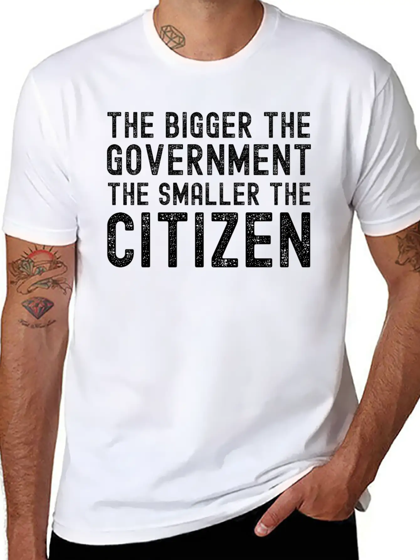 THE BIGGER THE GOVERNMENT THE SMALLER THE CITIZEN Unisex Casual T-Shirt – Clean Design For Daily Comfort