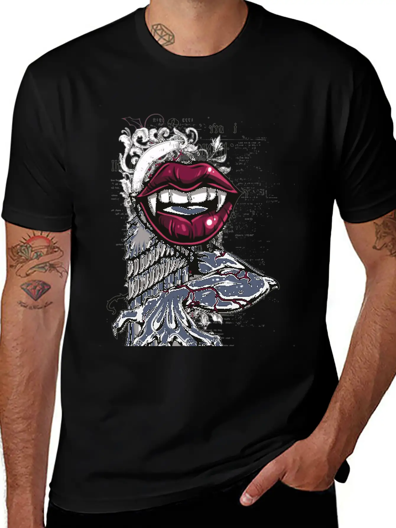 The Bite Of The Vampire - Dangerous Women Lips Unisex Casual T-Shirt ��� Clean Design For Daily Comfort