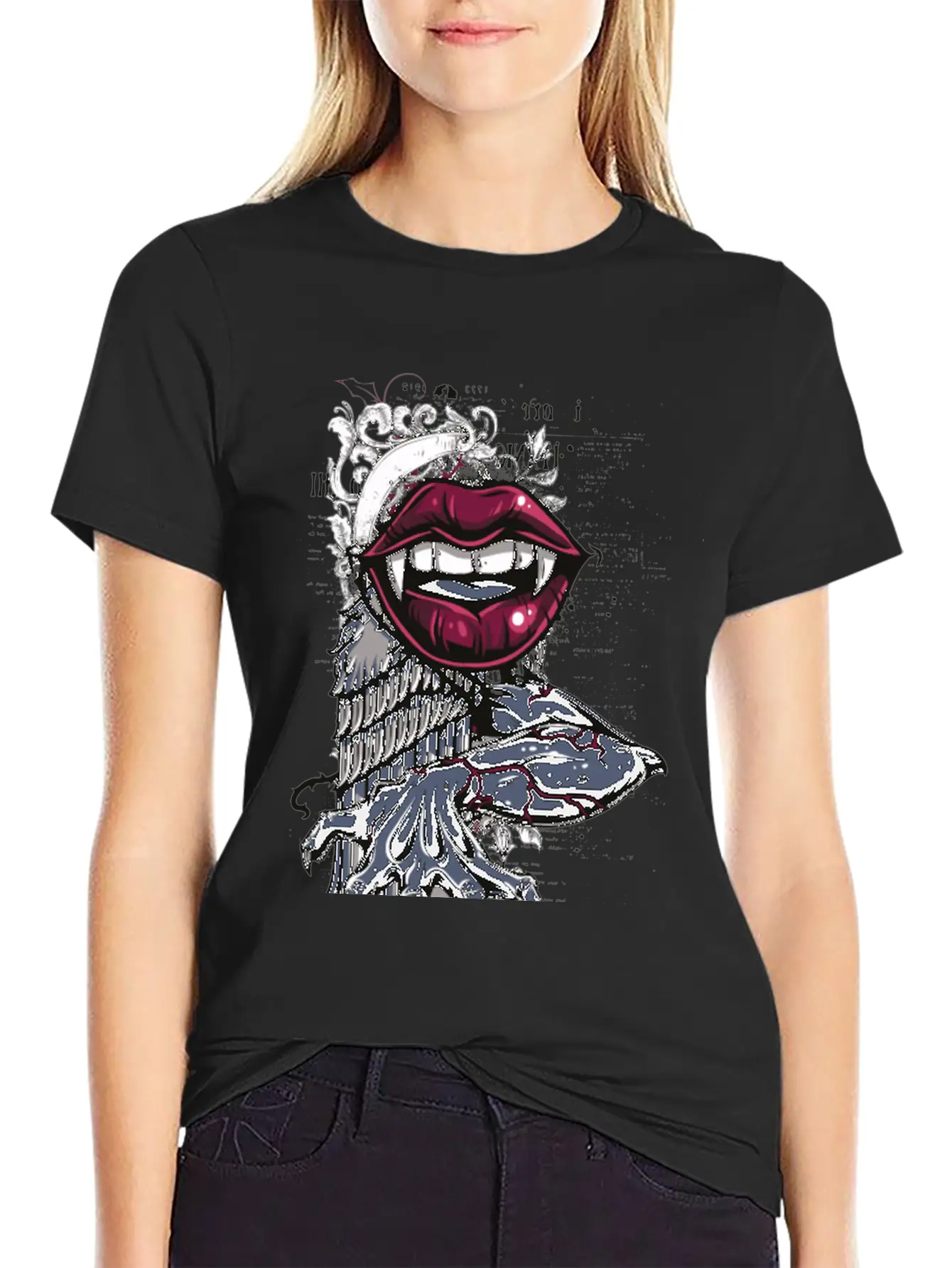 The Bite Of The Vampire - Dangerous Women Lips Unisex Casual T-Shirt ��� Clean Design For Daily Comfort