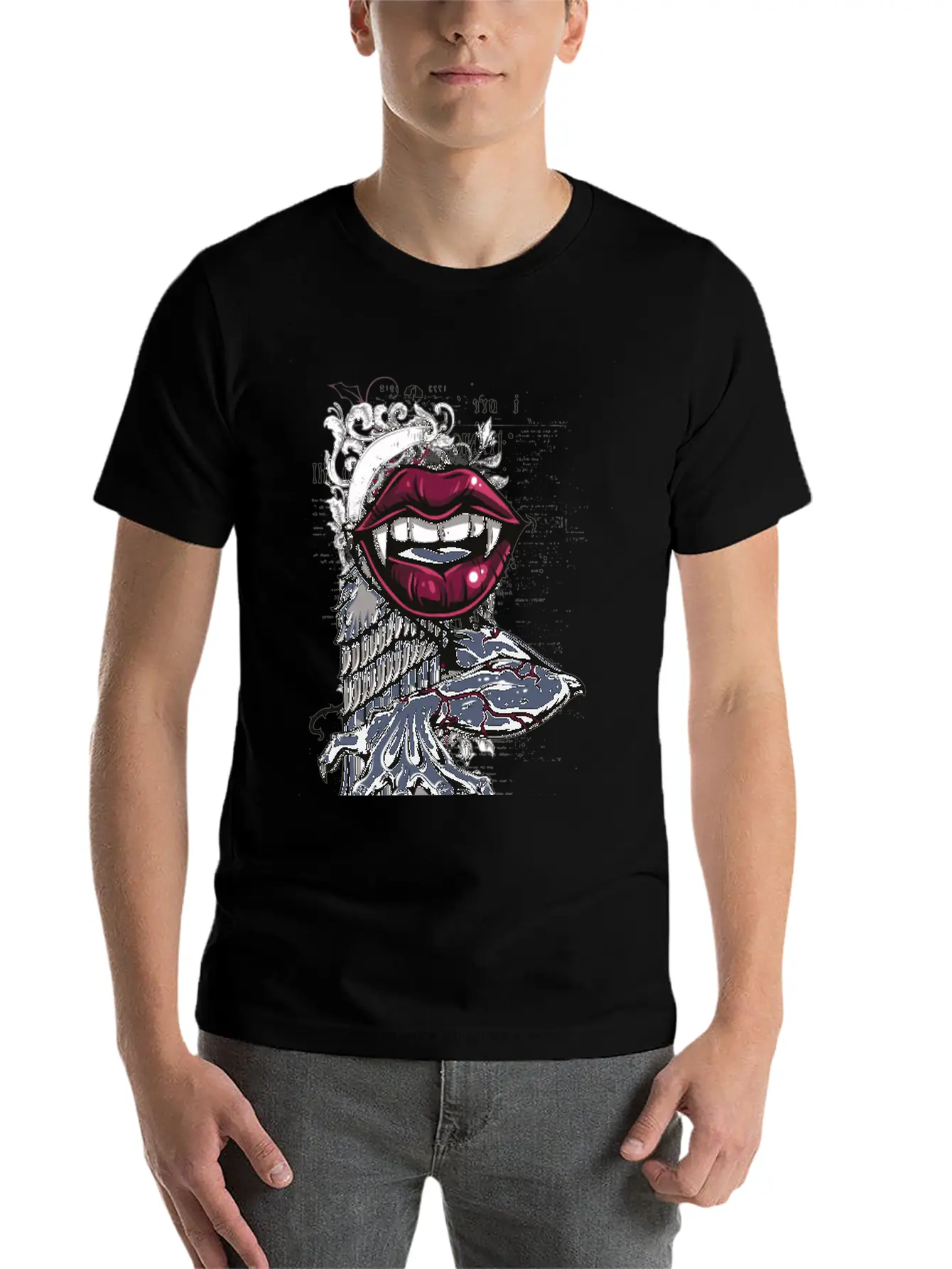 The Bite Of The Vampire - Dangerous Women Lips Unisex Casual T-Shirt ��� Clean Design For Daily Comfort