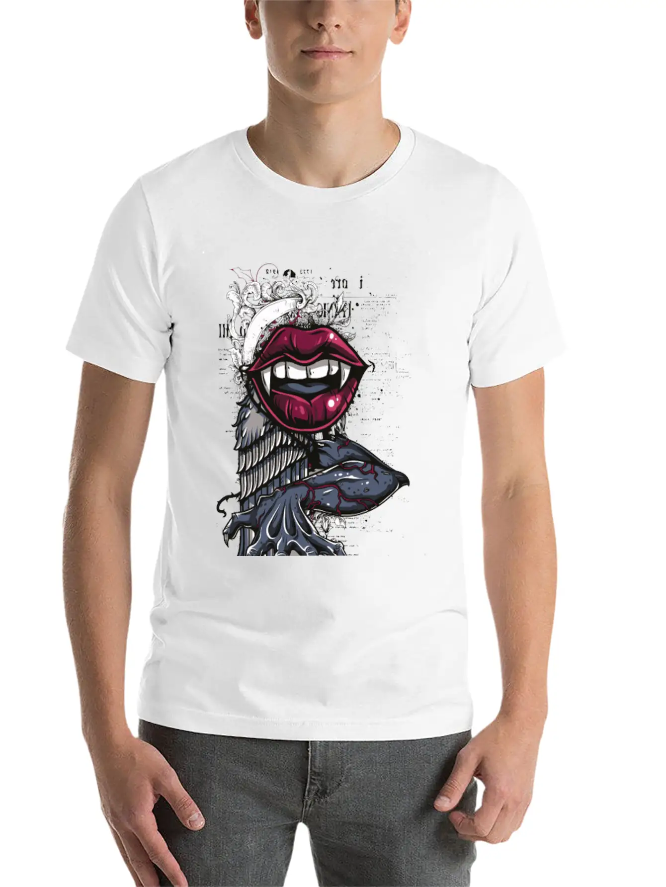 The Bite Of The Vampire - Dangerous Women Lips Unisex Casual T-Shirt ��� Clean Design For Daily Comfort