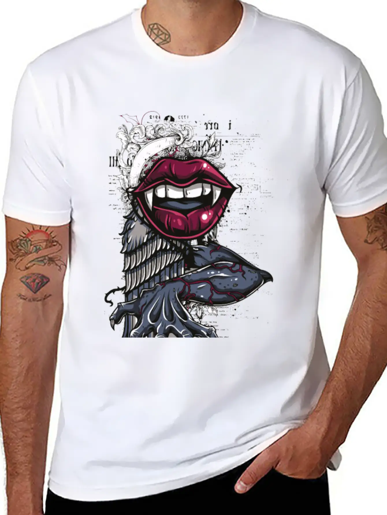 The Bite Of The Vampire - Dangerous Women Lips Unisex Casual T-Shirt ��� Clean Design For Daily Comfort