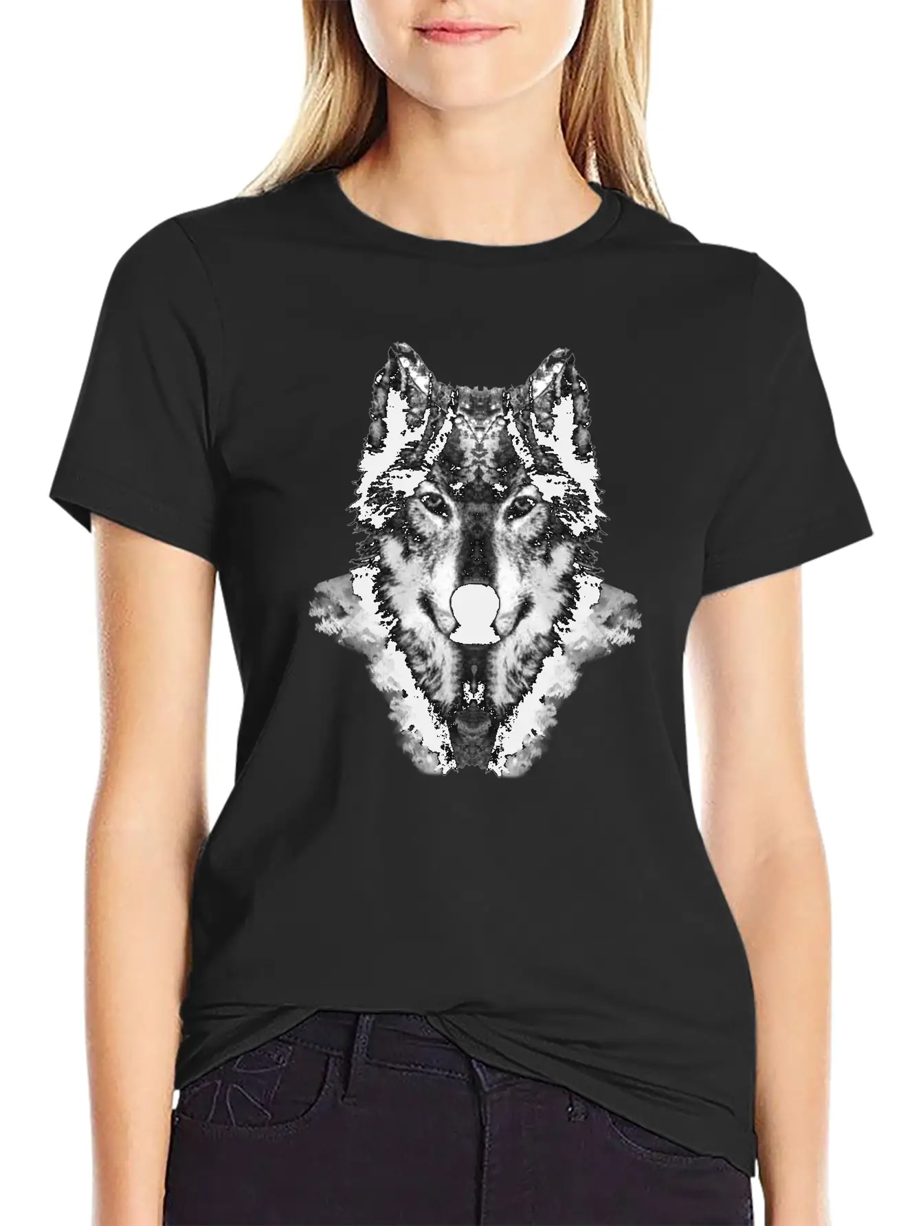 The Black Forest Wolf Hea Relaxed Everyday Tee – Lightweight And Durable Cotton