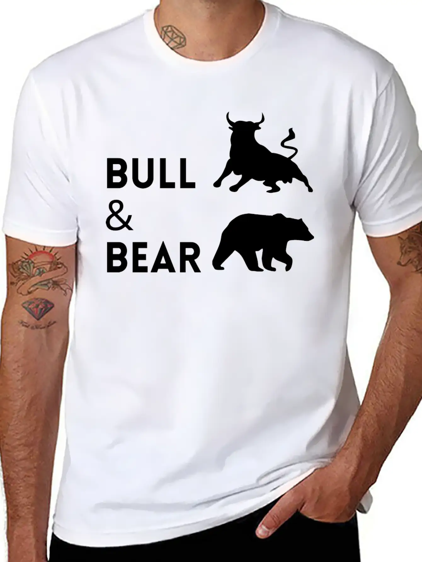 The Bull Bear Artwork1 Lightweight Cotton T-Shirt – Daily Comfort Graphic Shirt