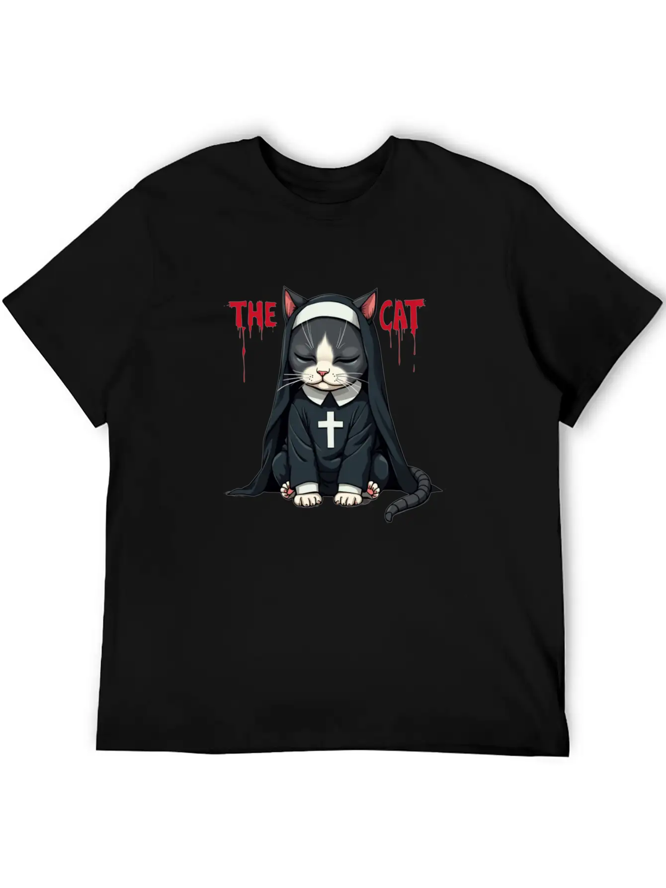 The Cat Nun – Cute & Whimsical Cartoon Art Unisex Casual T-Shirt – Clean Design For Daily Comfort
