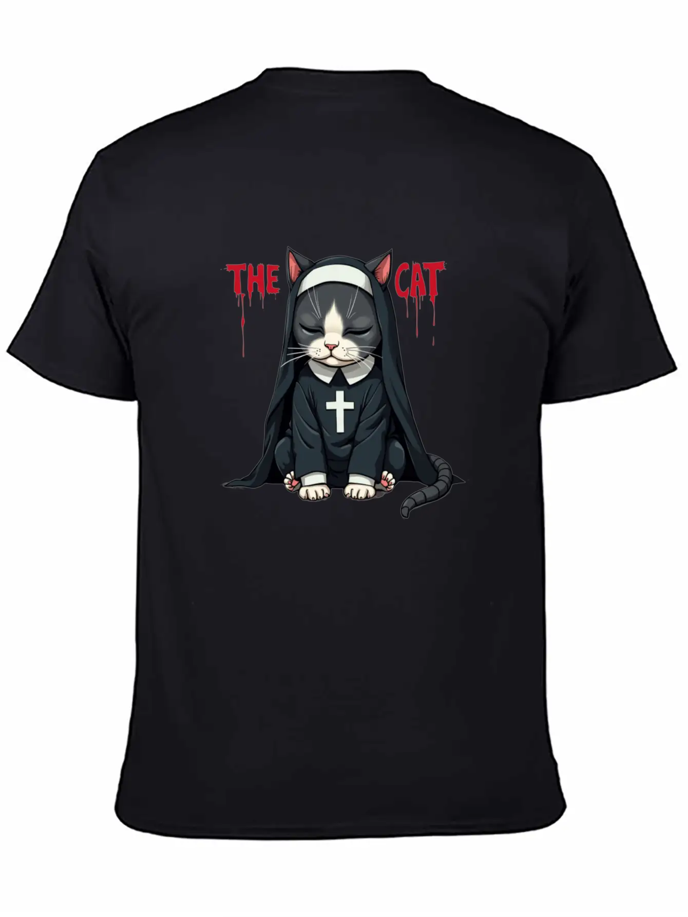 The Cat Nun – Cute & Whimsical Cartoon Art Unisex Casual T-Shirt – Clean Design For Daily Comfort