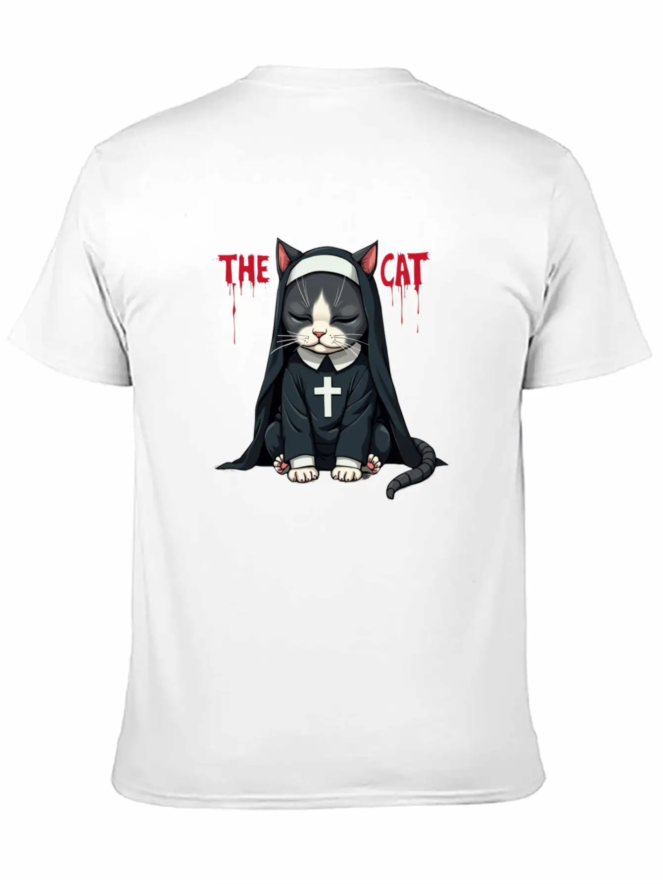 The Cat Nun – Cute & Whimsical Cartoon Art Unisex Casual T-Shirt – Clean Design For Daily Comfort