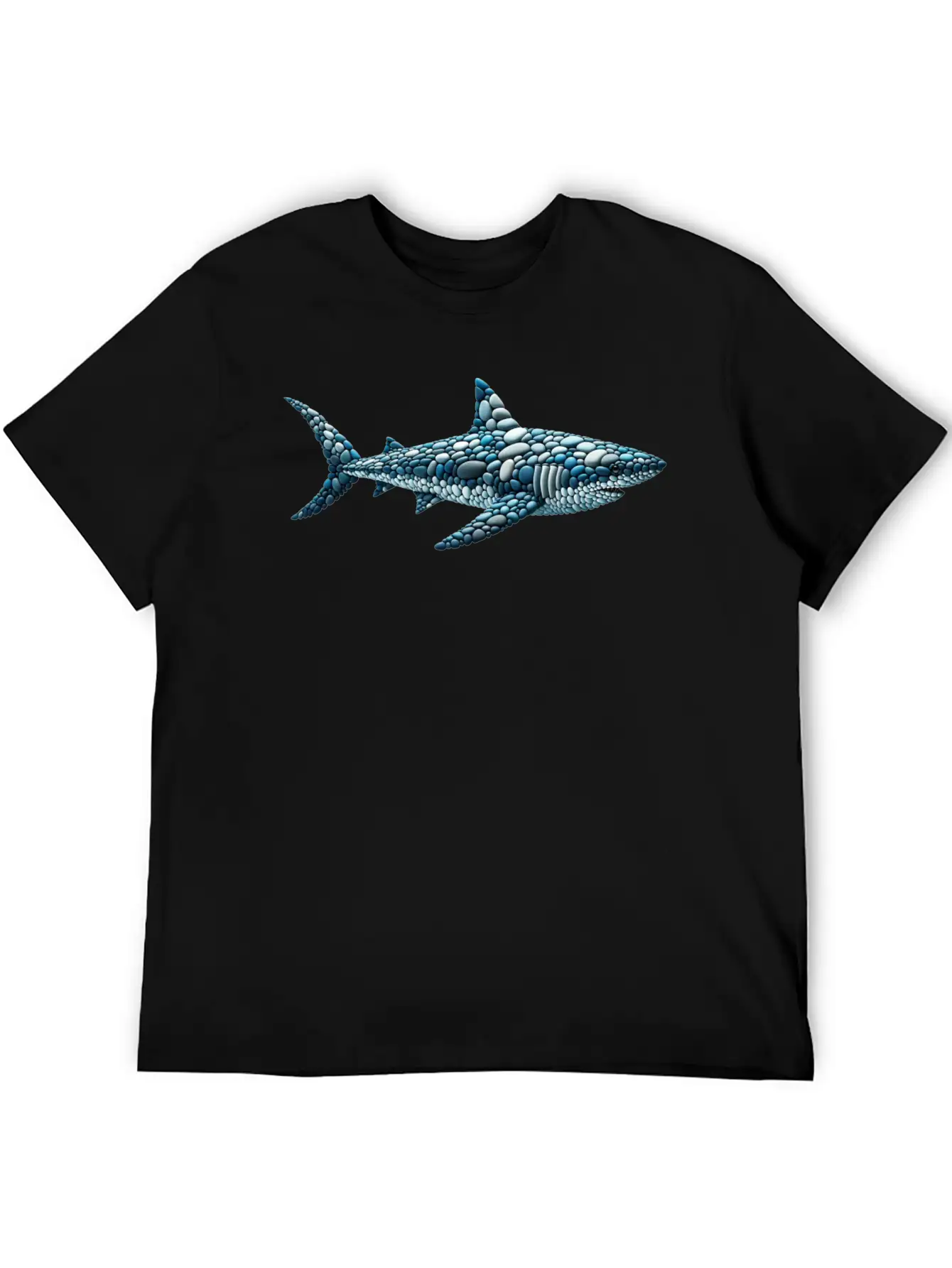 The Cobblestone Shark - A Great White In Pebbles Unisex Casual T-Shirt – Clean Design For Daily Comfort