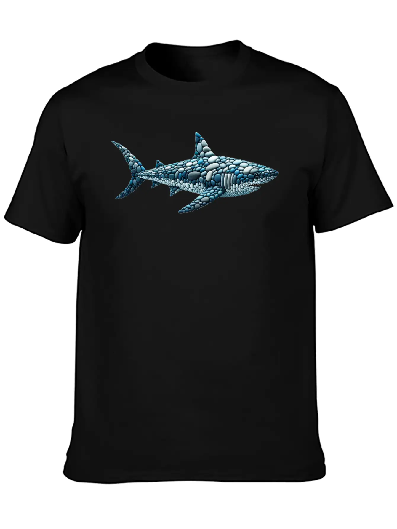 The Cobblestone Shark - A Great White In Pebbles Unisex Casual T-Shirt – Clean Design For Daily Comfort