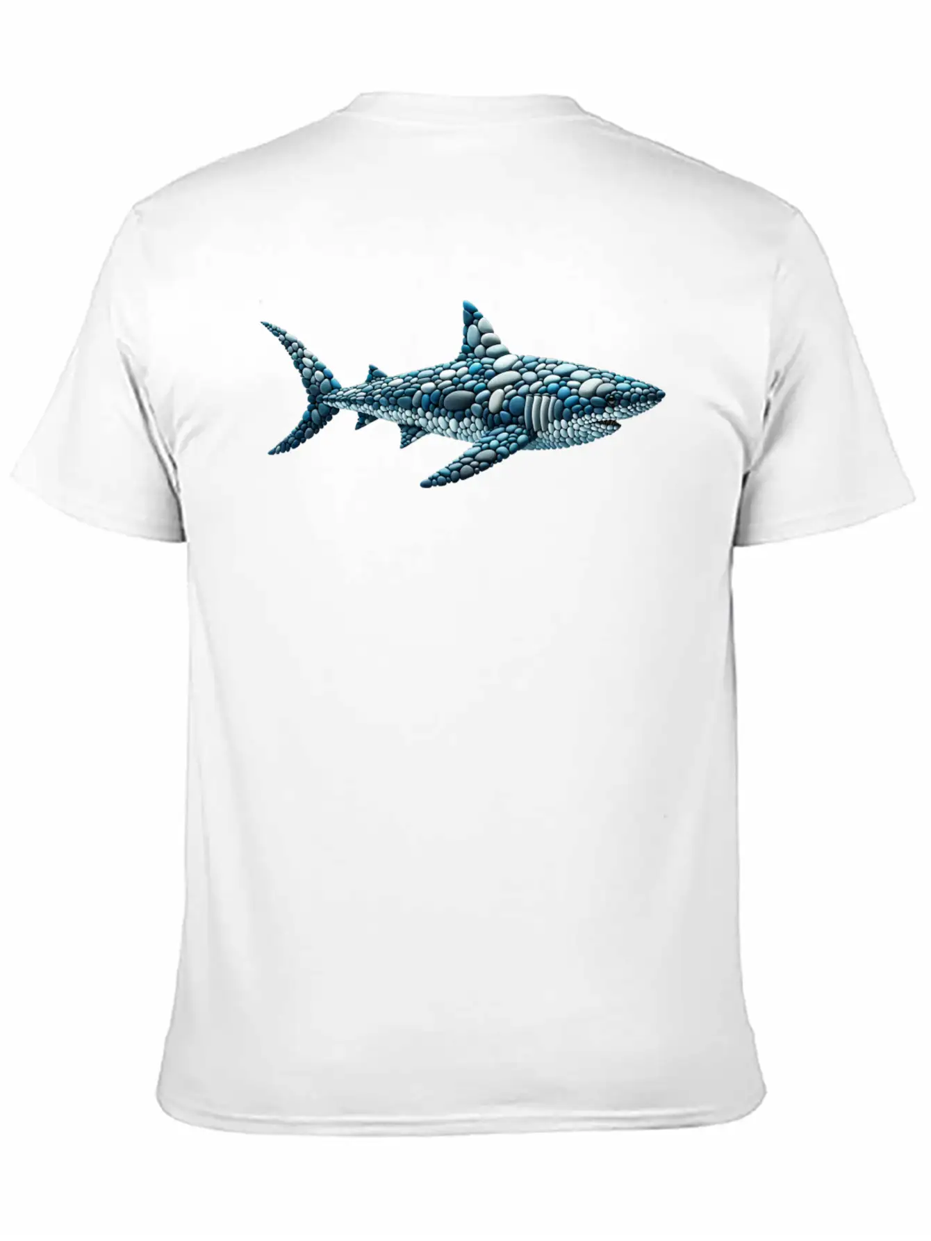 The Cobblestone Shark - A Great White In Pebbles Unisex Casual T-Shirt – Clean Design For Daily Comfort