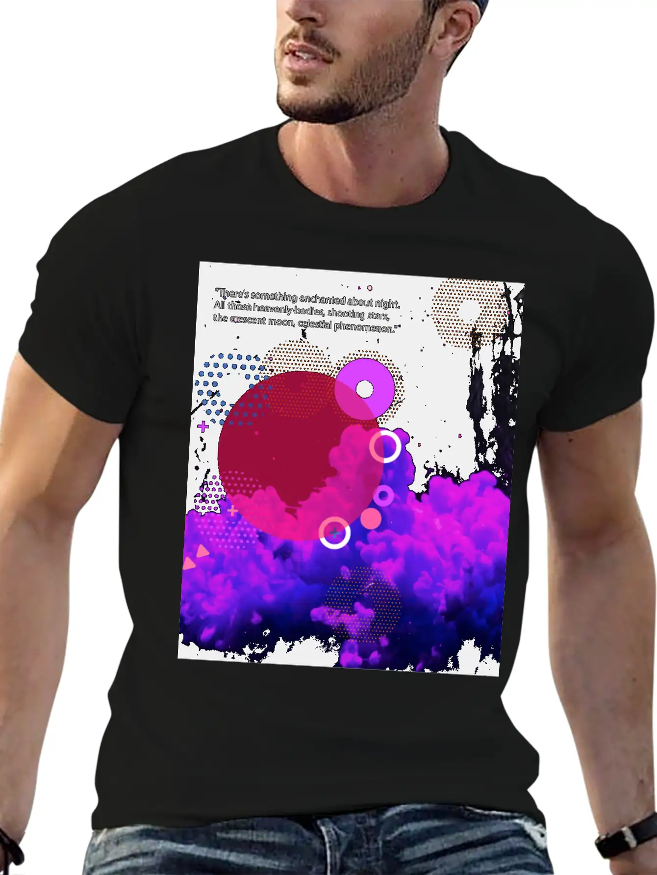 The Crescent Moon Vector, Heavenly Bodies Stylish Everyday T-Shirt – Unisex Basic Cotton Tee