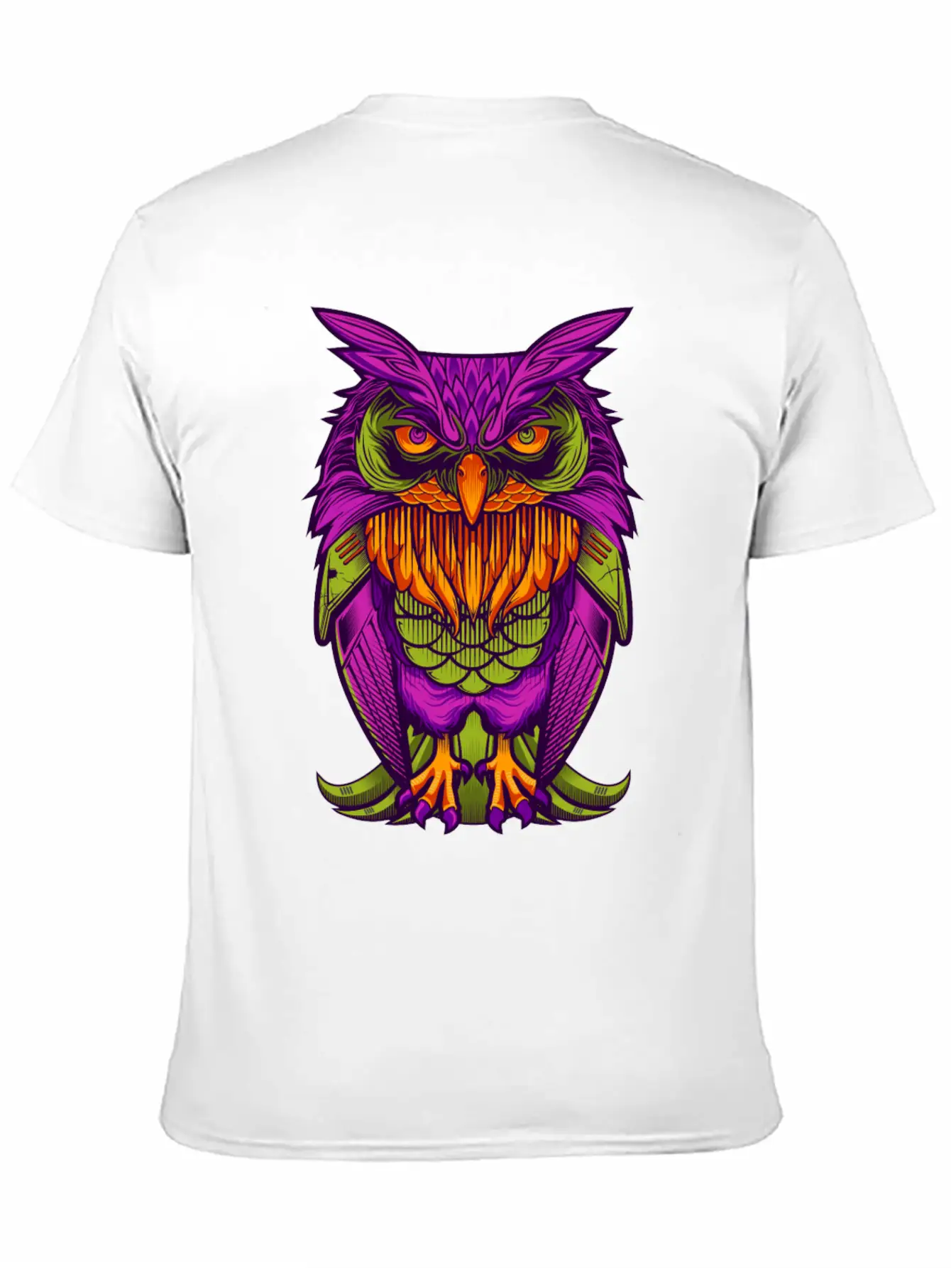 The Cyborg Owl Lightweight Cotton T-Shirt – Daily Comfort Graphic Shirt